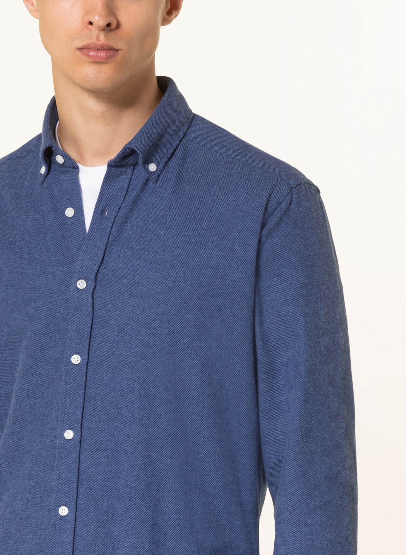 STROKESMAN'S Flannel shirt modern fit , Color: BLUE (Image 4)