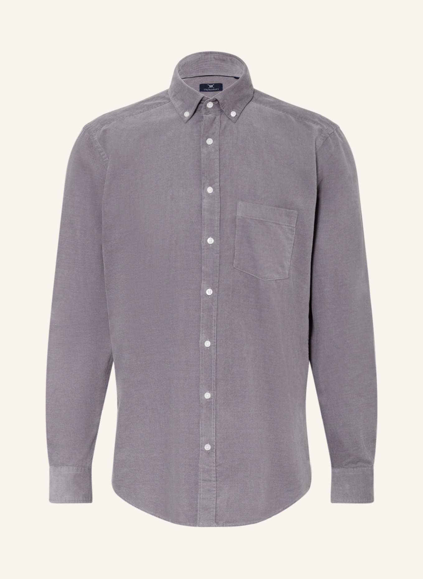 STROKESMAN'S Corduroy shirt modern fit , Color: GRAY (Image 1)