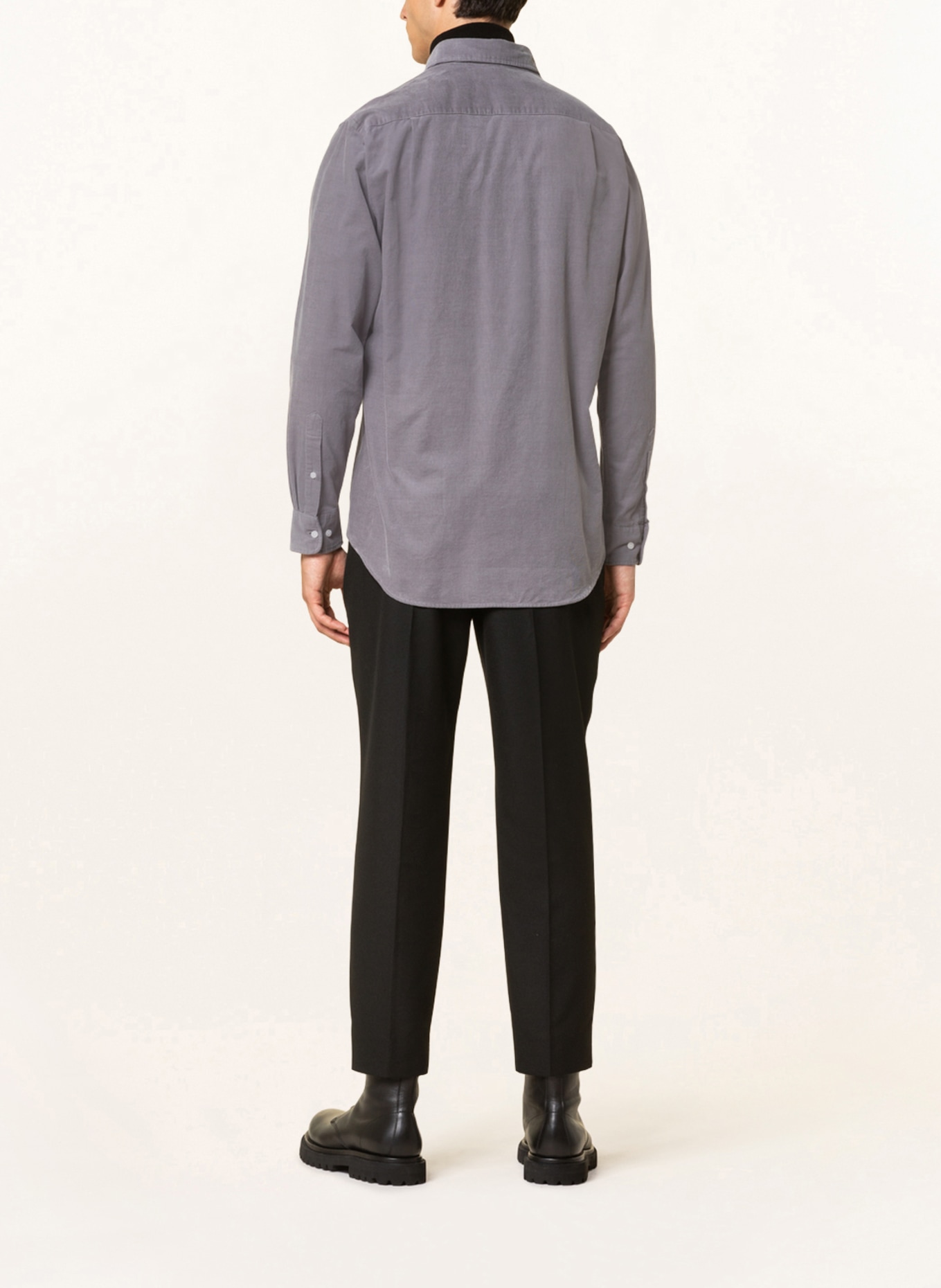 STROKESMAN'S Corduroy shirt modern fit , Color: GRAY (Image 3)