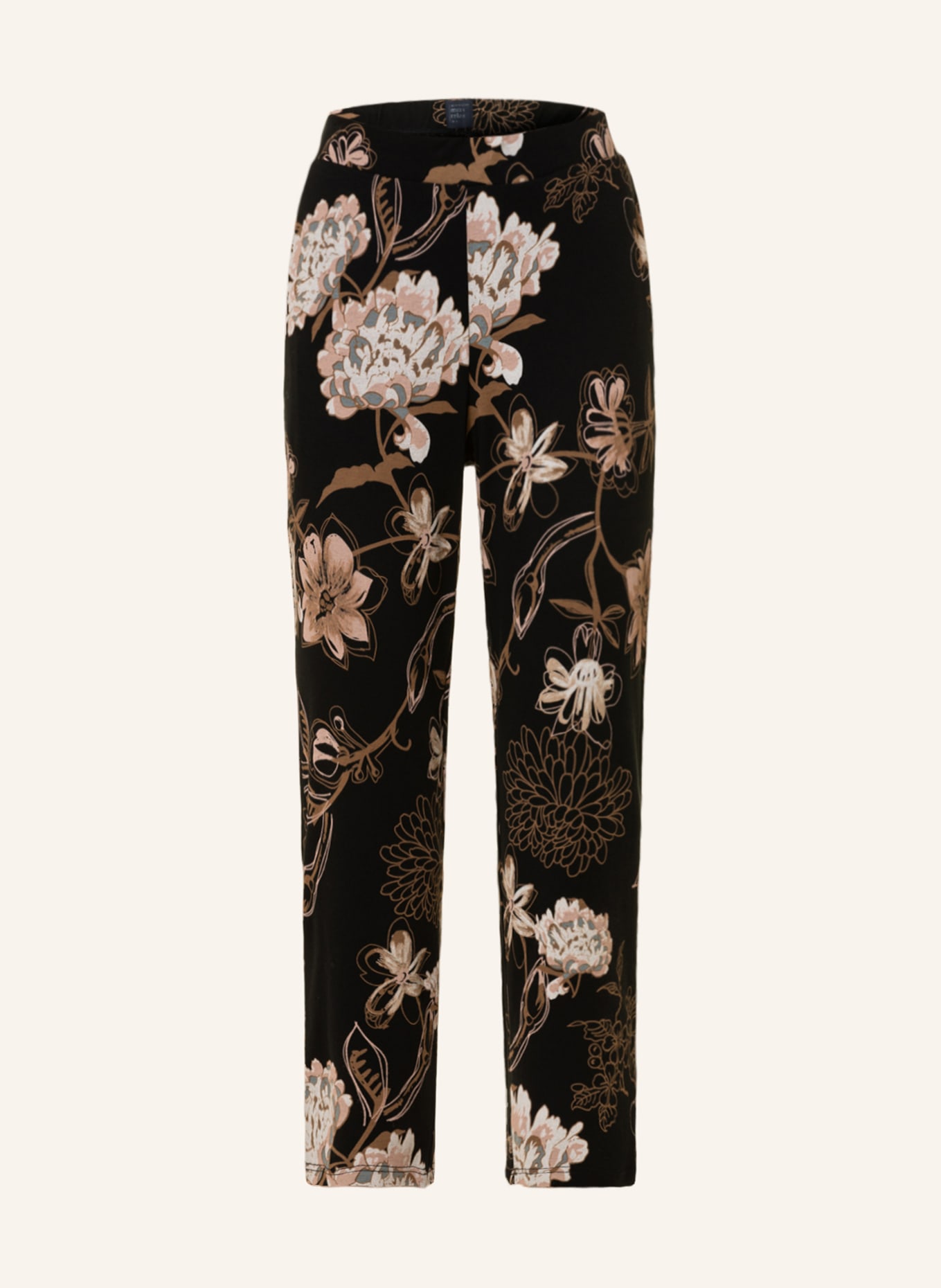 SCHIESSER 3/4 pajama pants MIX+RELAX, Color: BLACK/ CAMEL (Image 1)