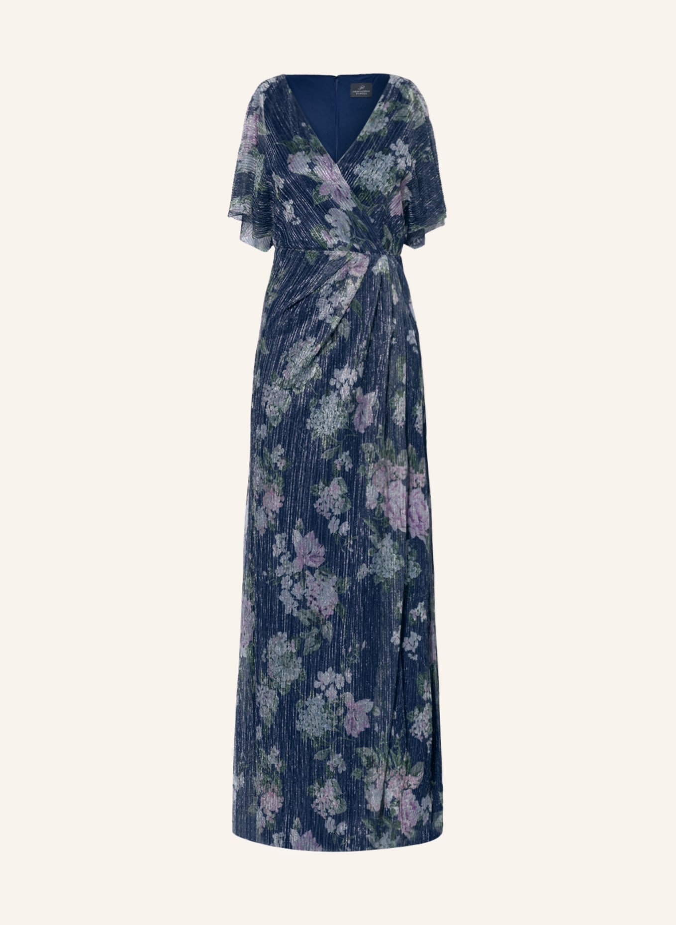 ADRIANNA PAPELL Abendkleid aus Mesh mit Glitzergarn, Farbe: DUNKELBLAU/ GRÜN/ HELLLILA(Bild null)
