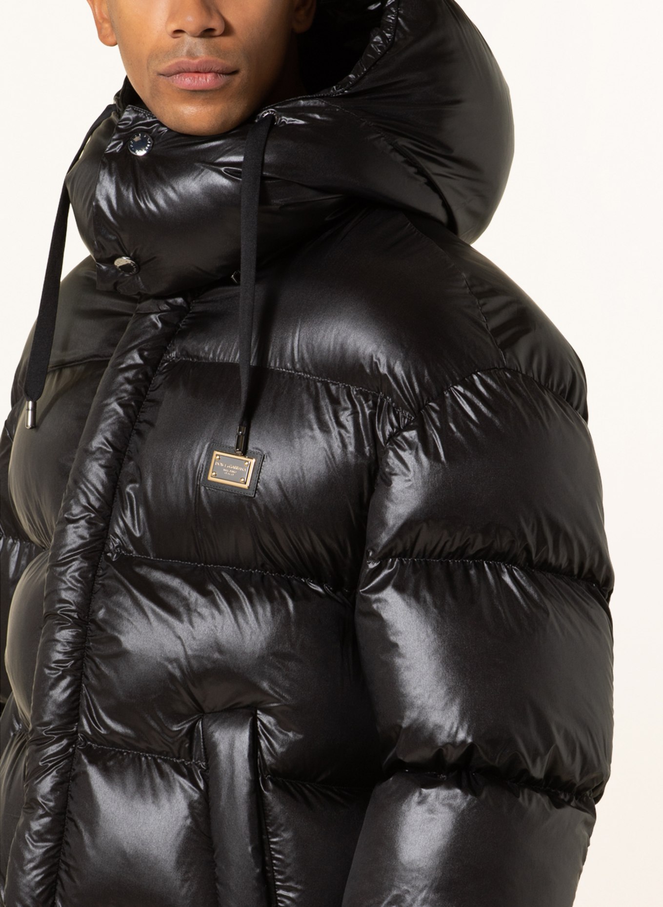 DOLCE & GABBANA Oversized quilted vest with removable hood , Color: BLACK (Image 5)