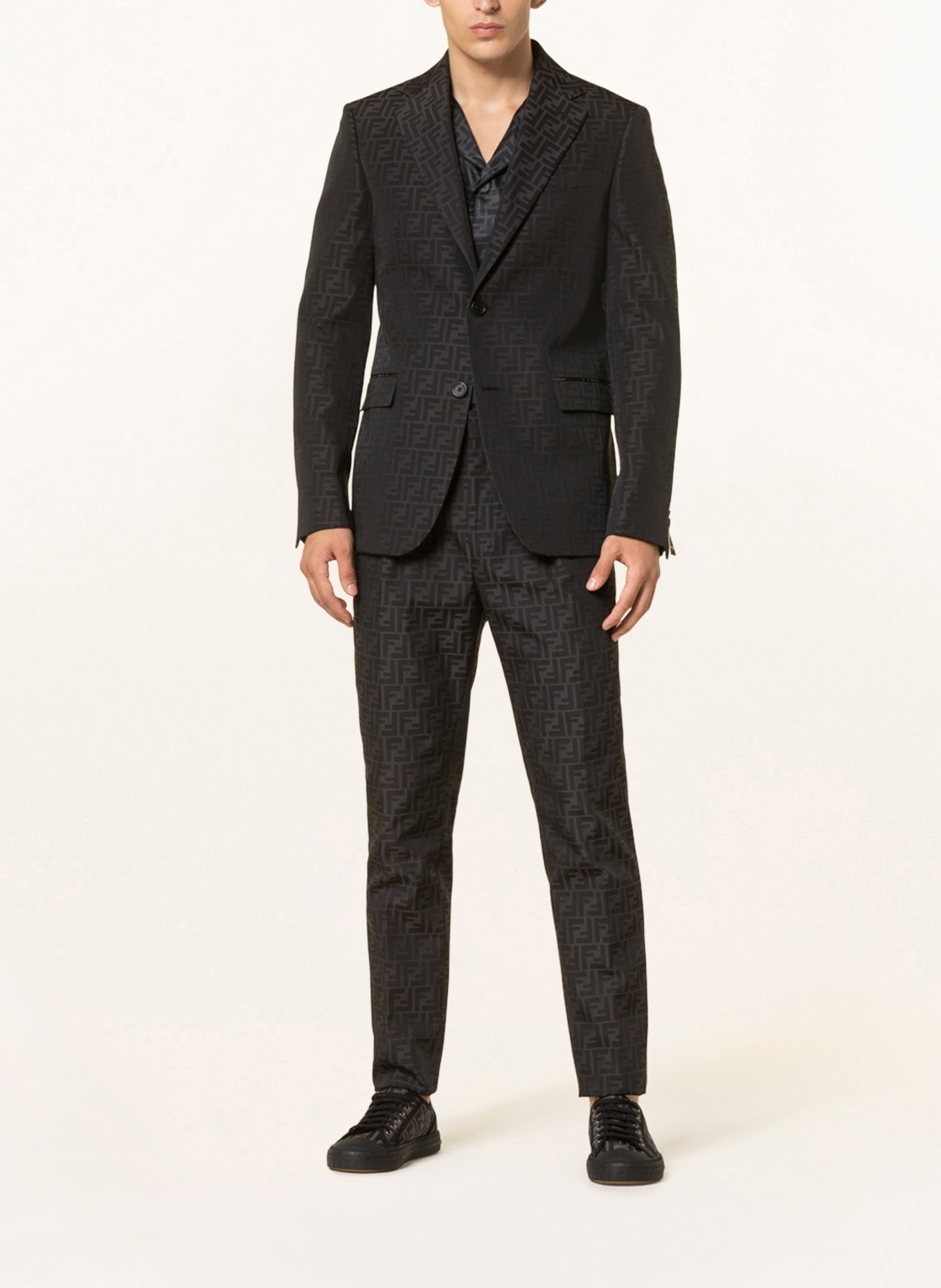 FENDI Suit jacket slim fit in jacquard, Color: BLACK (Image 2)