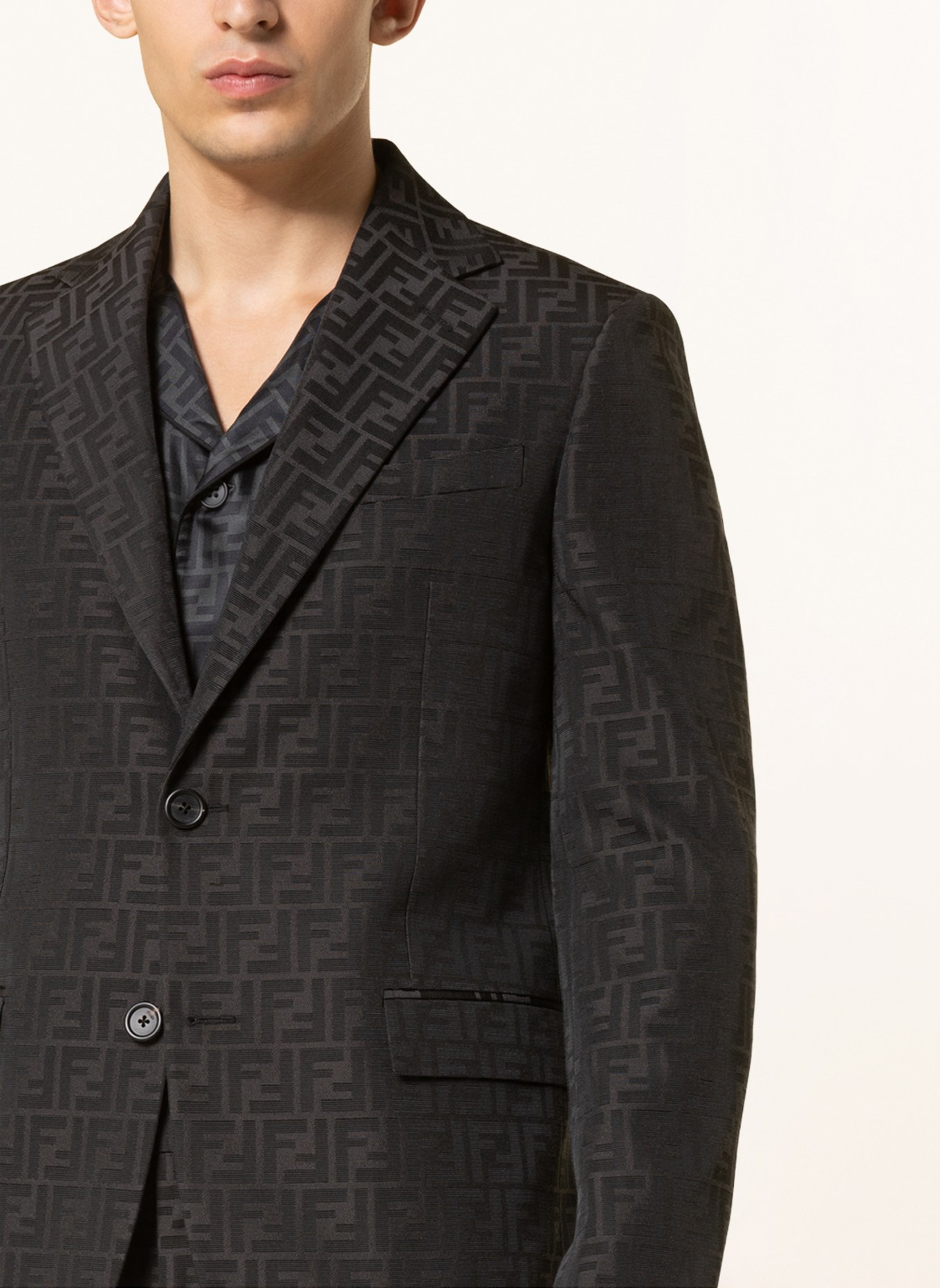 FENDI Suit jacket slim fit in jacquard, Color: BLACK (Image 5)