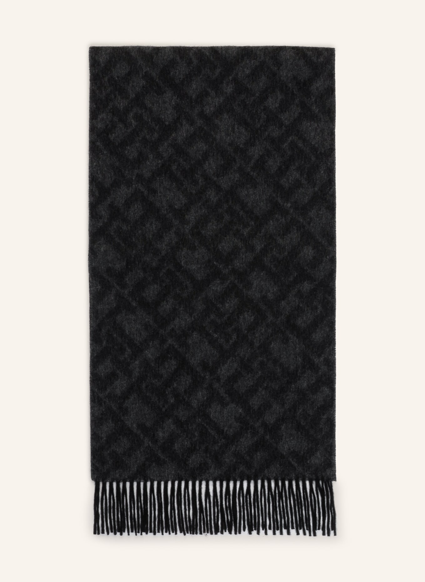 TOMMY HILFIGER Scarf with cashmere, Color: BLACK/ GRAY (Image 1)