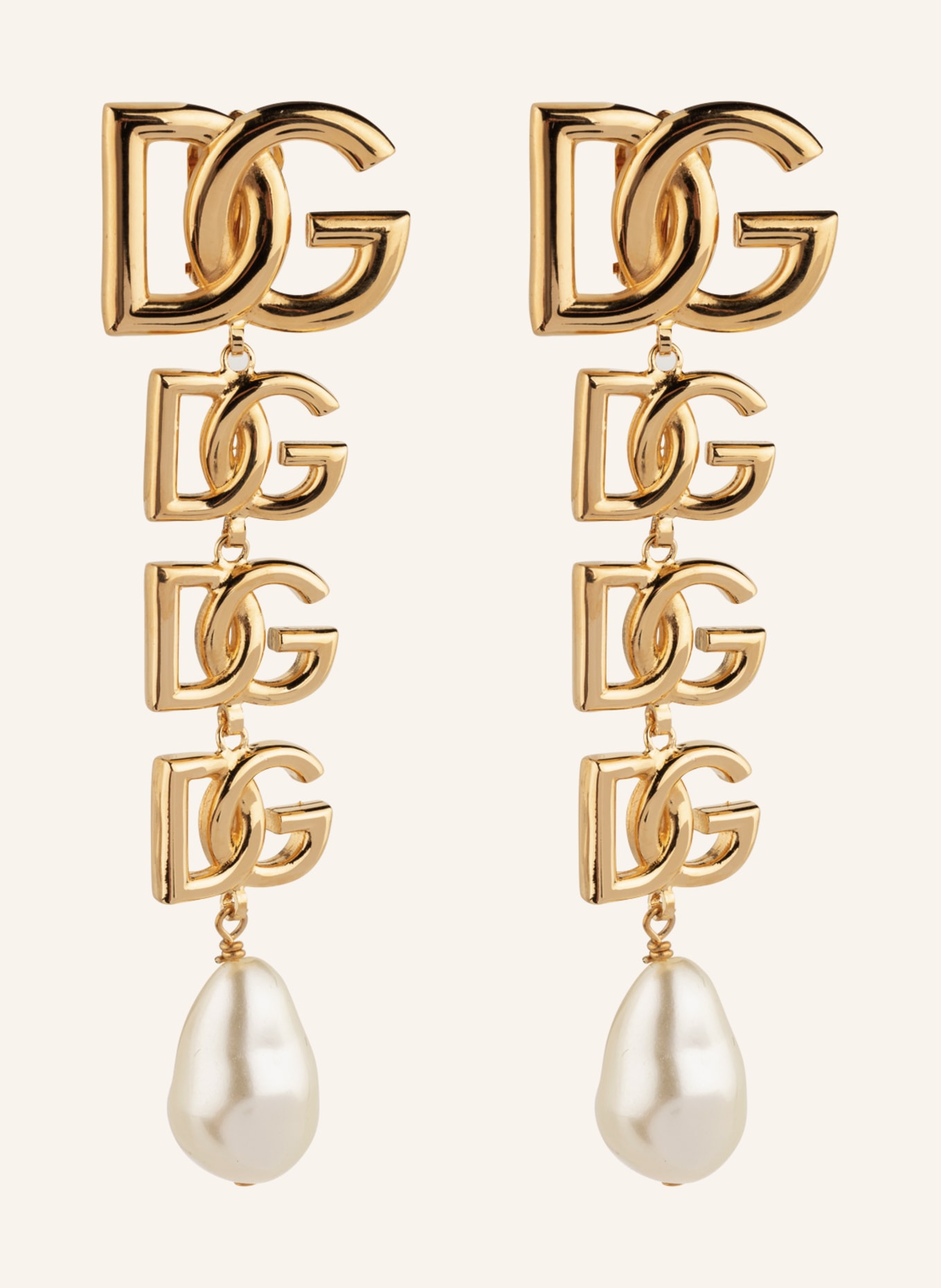DOLCE & GABBANA Náušnice klipsy: ZLATÁ / BÍLÁ