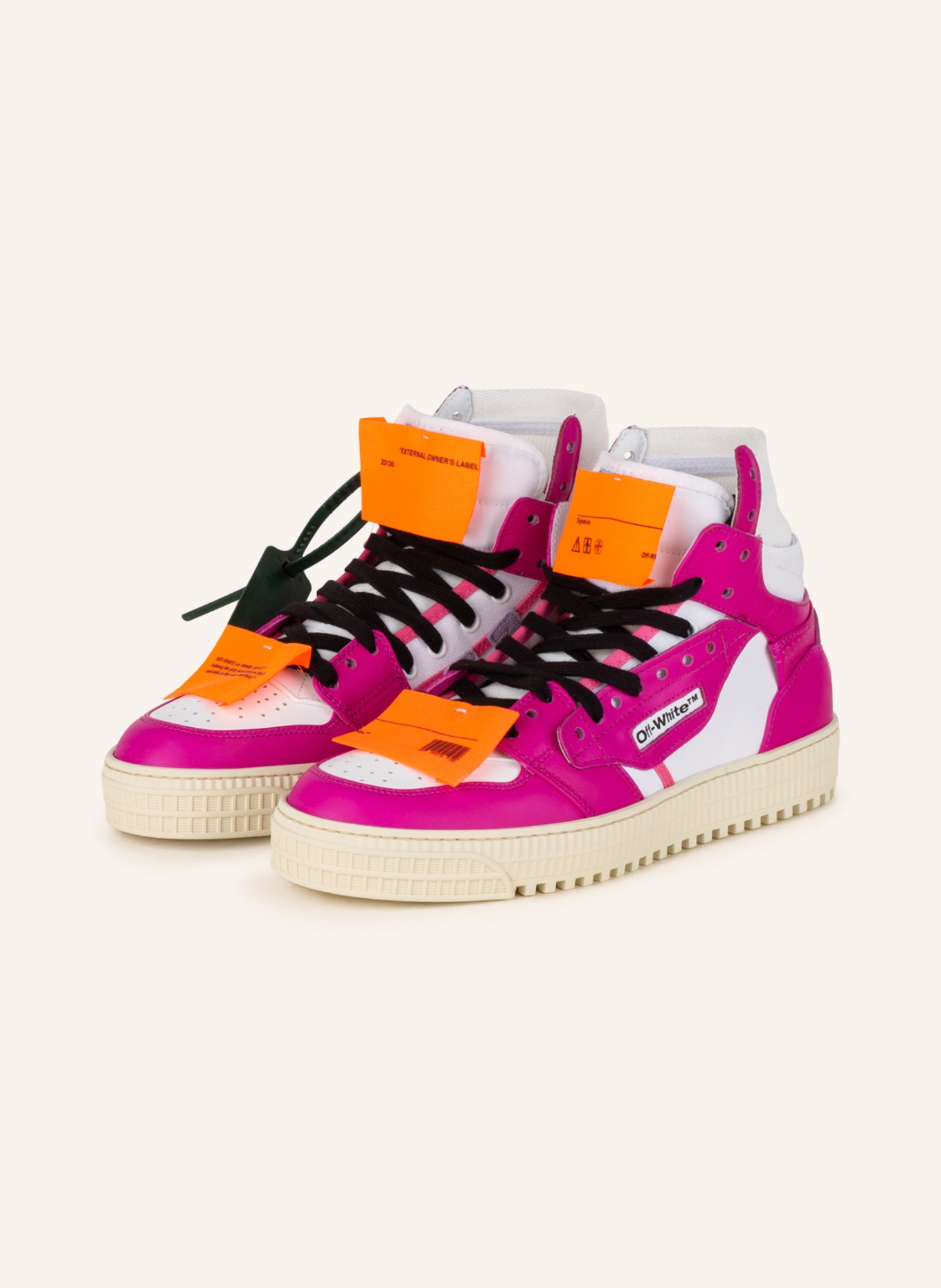 Off-White High-top sneakers 3.0 OFF COURT, Color: FUCHSIA/ WHITE (Image 1)