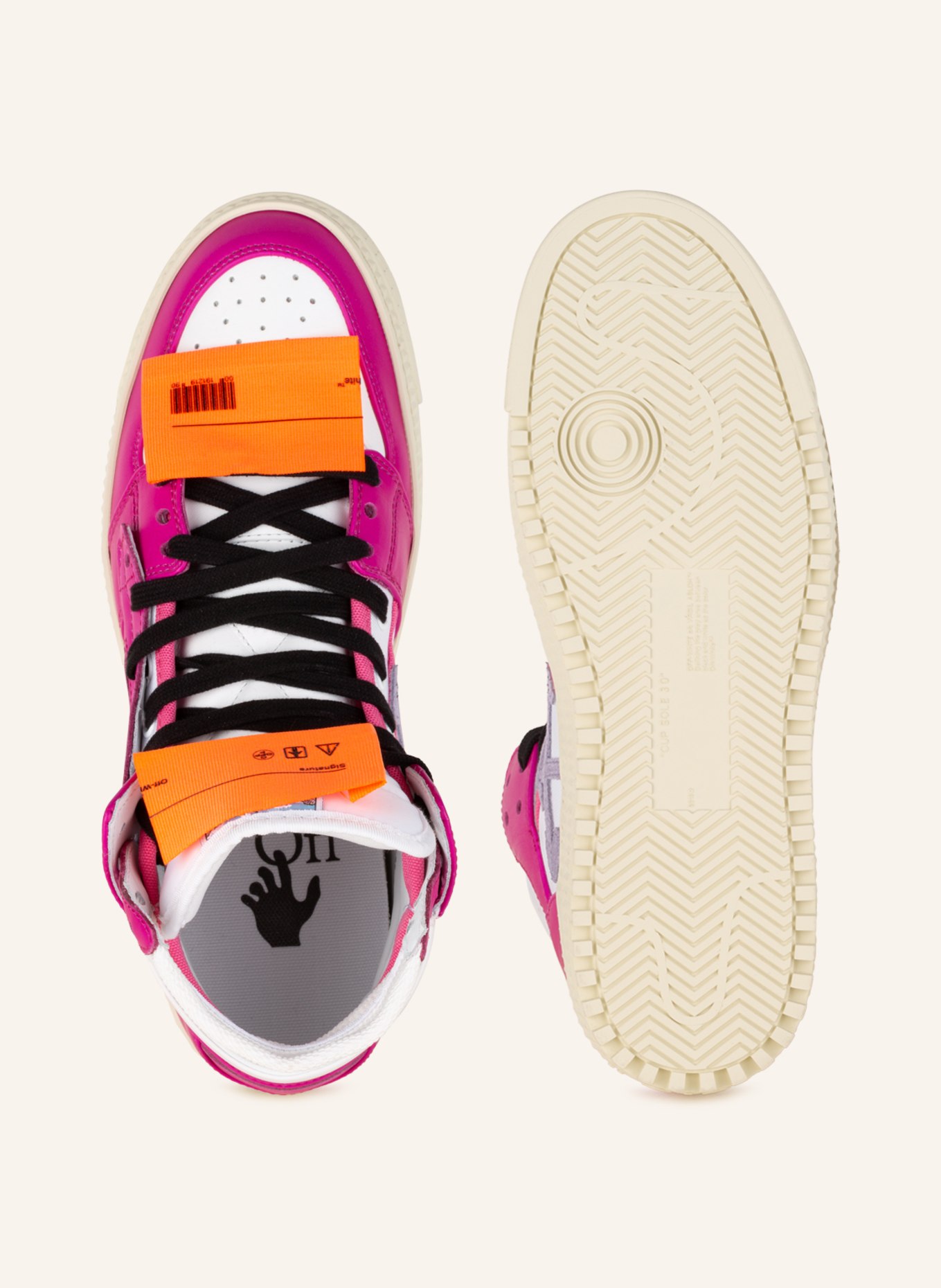 Off-White High-top sneakers 3.0 OFF COURT, Color: FUCHSIA/ WHITE (Image 5)