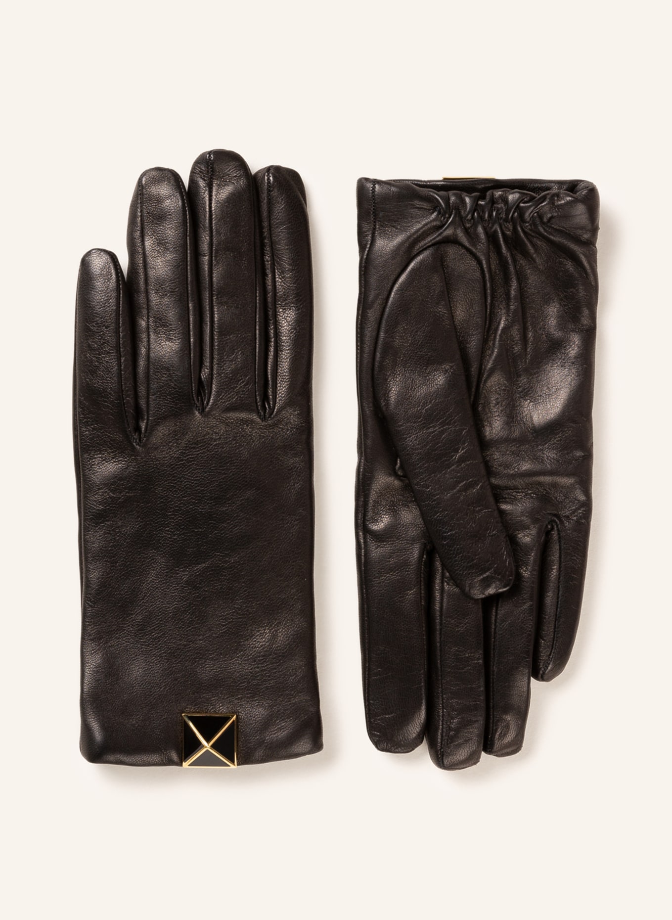 VALENTINO GARAVANI Leather gloves in gift box , Color: BLACK (Image 1)
