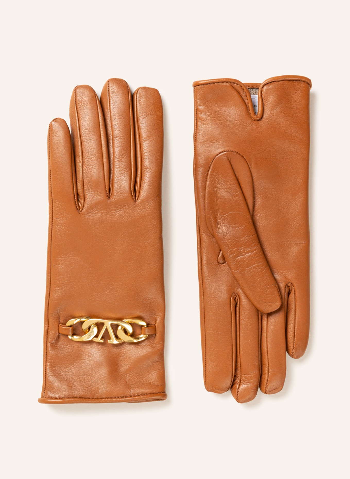 VALENTINO GARAVANI Leather gloves, Color: LIGHT BROWN (Image 1)