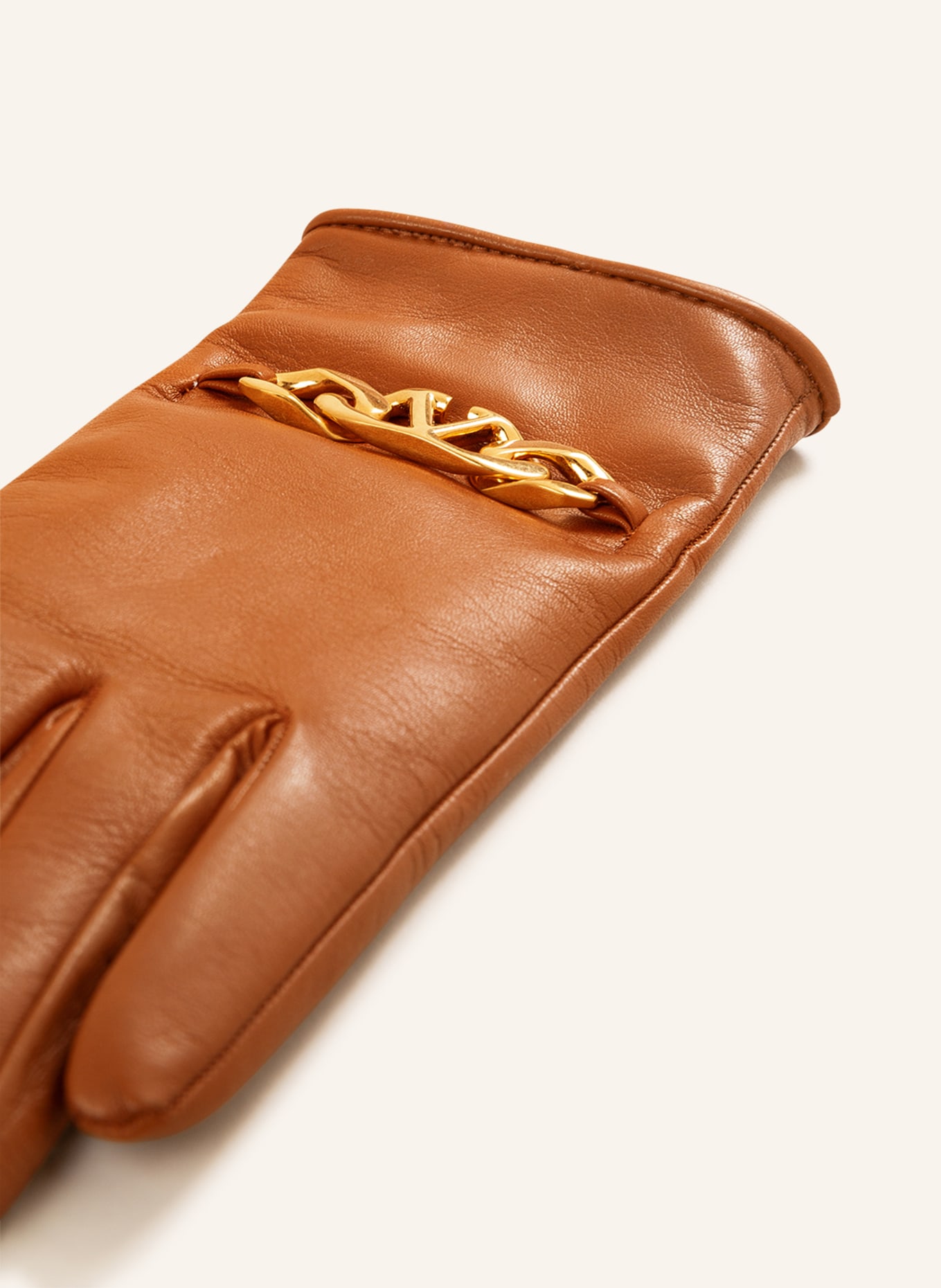 VALENTINO GARAVANI Leather gloves, Color: LIGHT BROWN (Image 2)