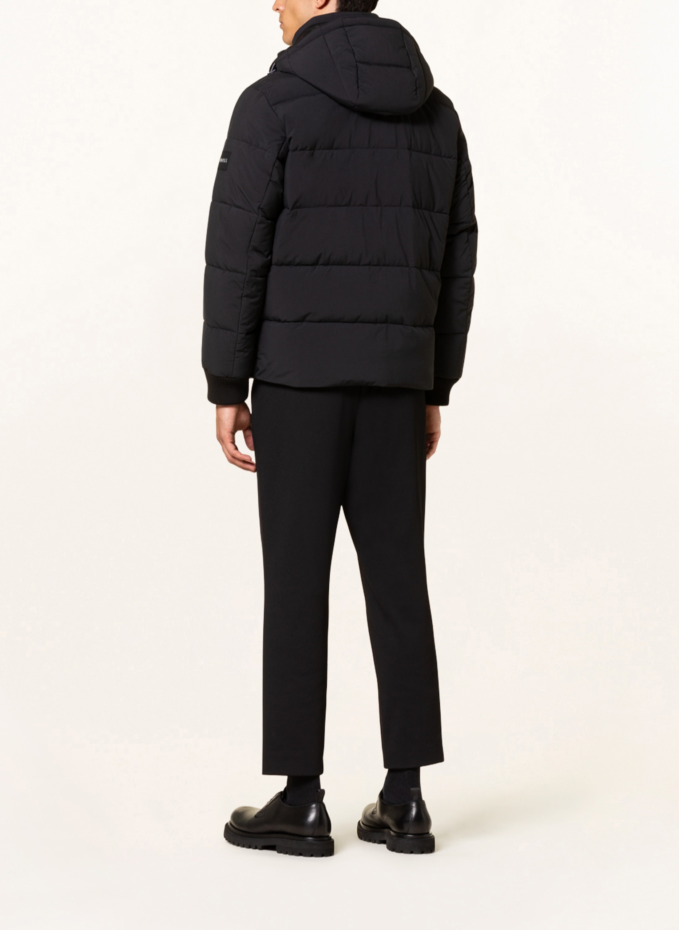 BOSS Quilted coat CORLEON with removable hood, Color: BLACK (Image 3)