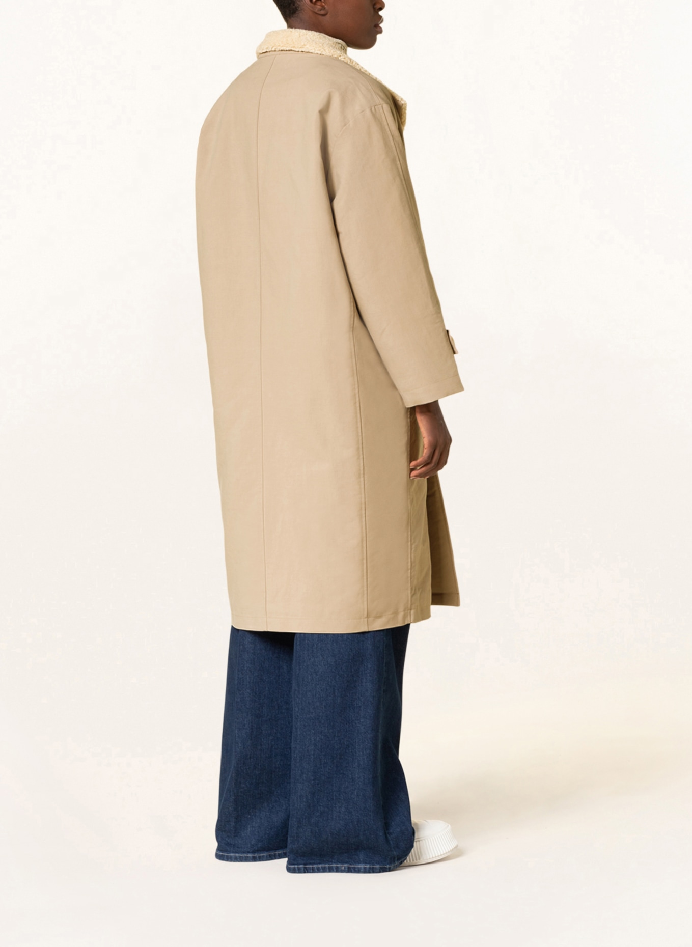 MEOTINE Płaszcz oversize LOU ze sztucznym futrem, Kolor: BEŻOWY (Obrazek 3)