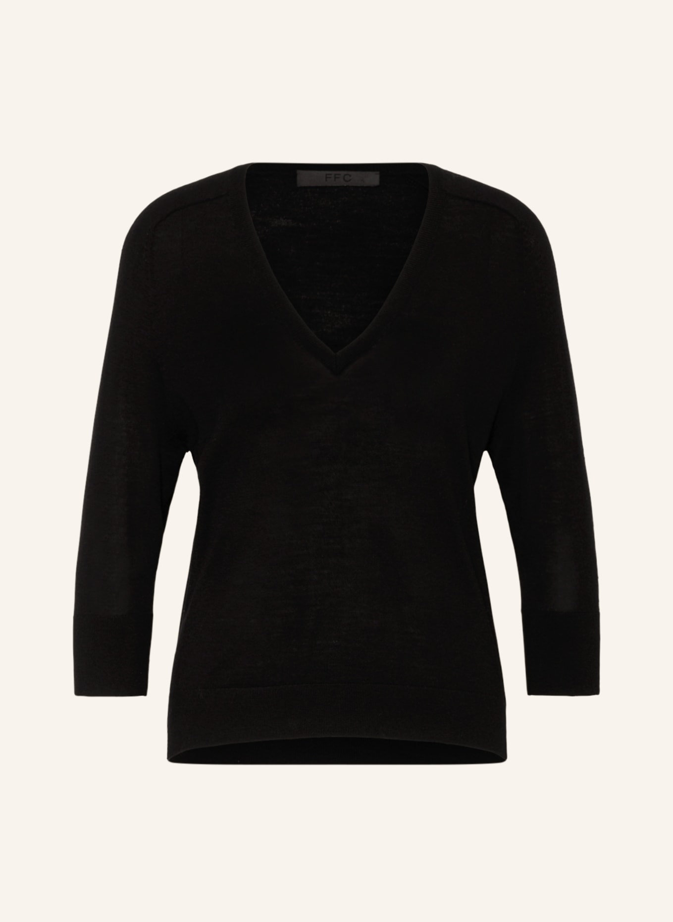 FFC Sweater with 3/4 sleeves, Color: BLACK (Image 1)