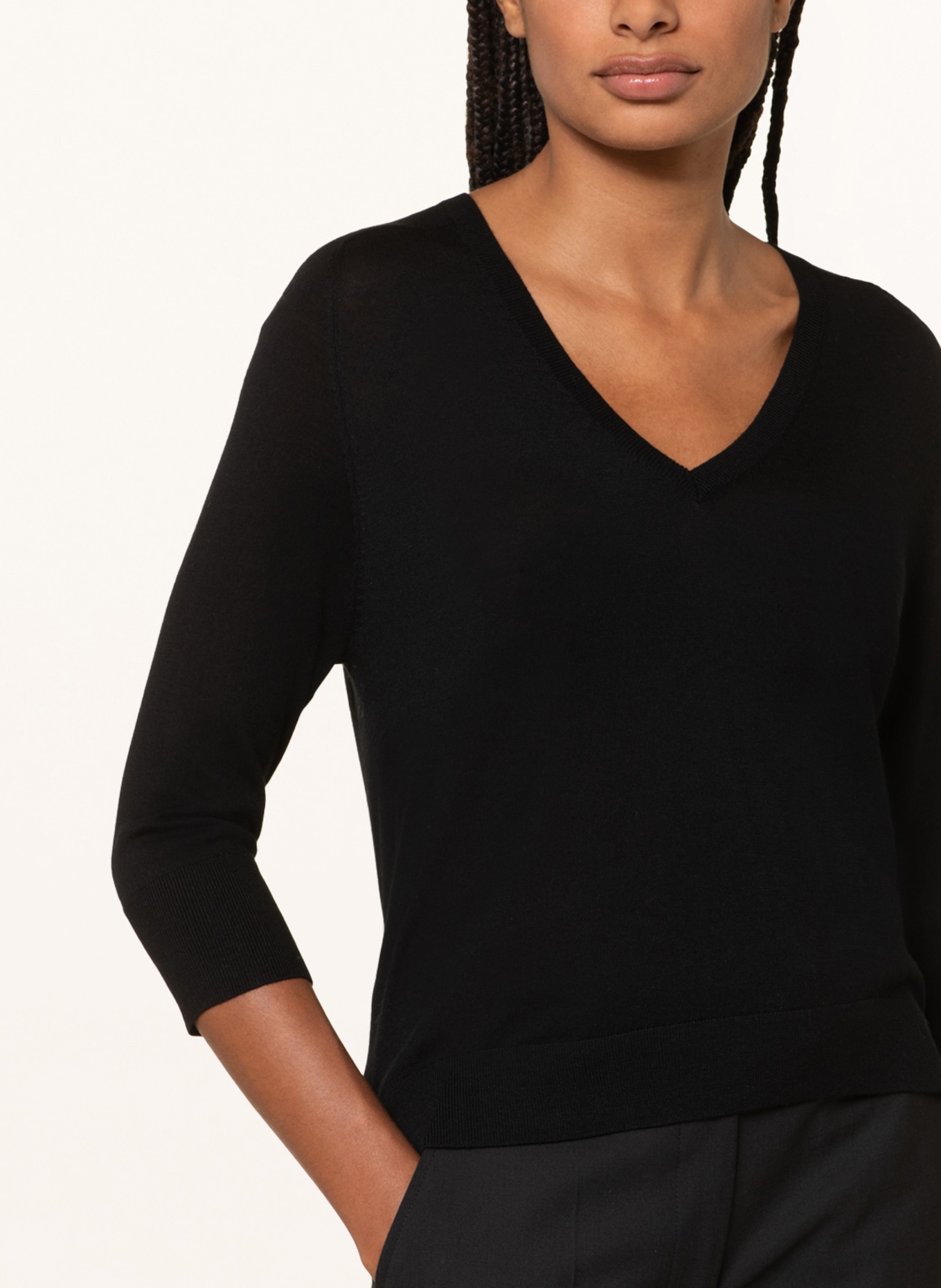 FFC Sweater with 3/4 sleeves, Color: BLACK (Image 4)