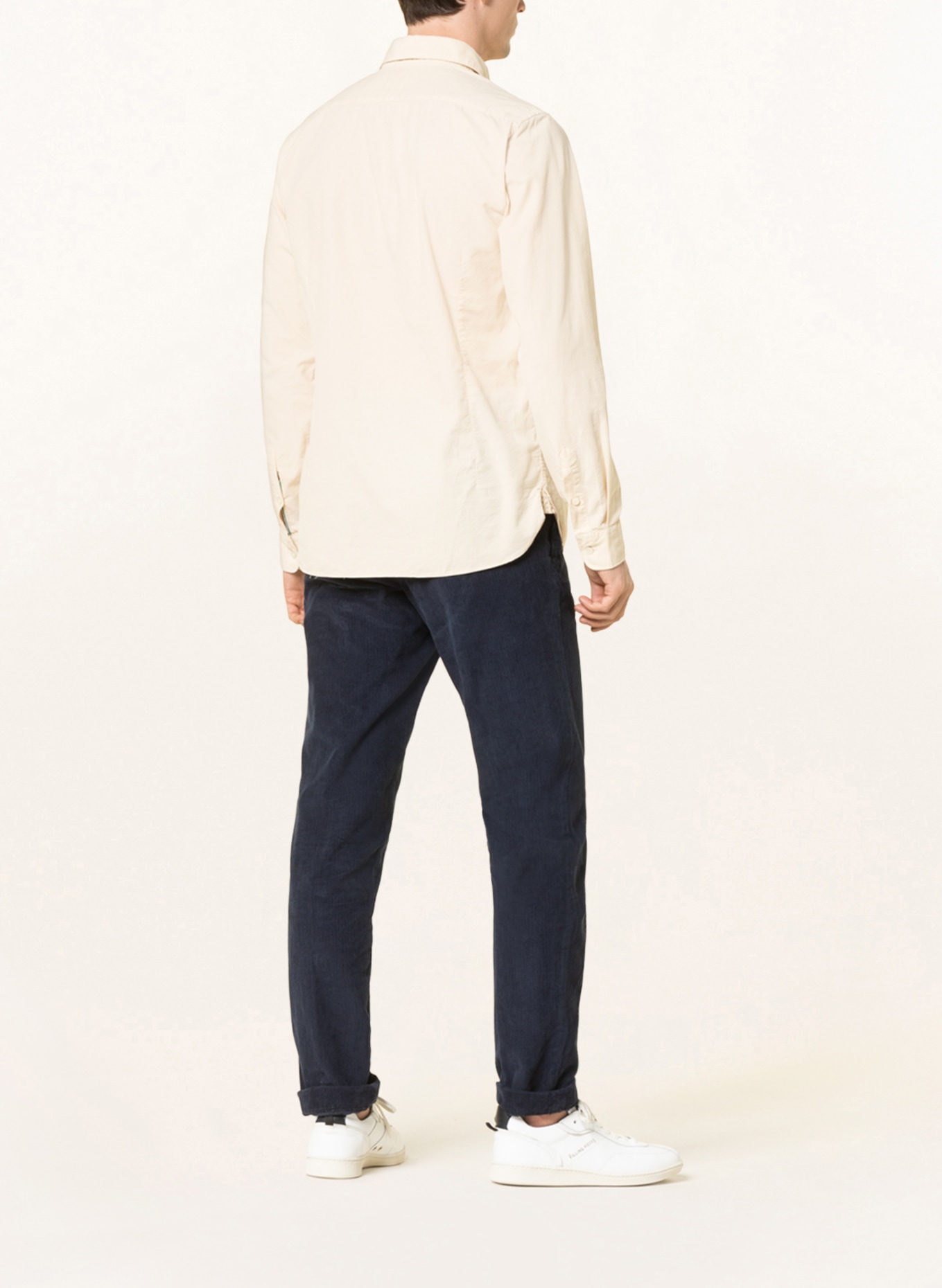 FIL NOIR Corduroy shirt BERGAMO shaped fit , Color: ECRU (Image 3)