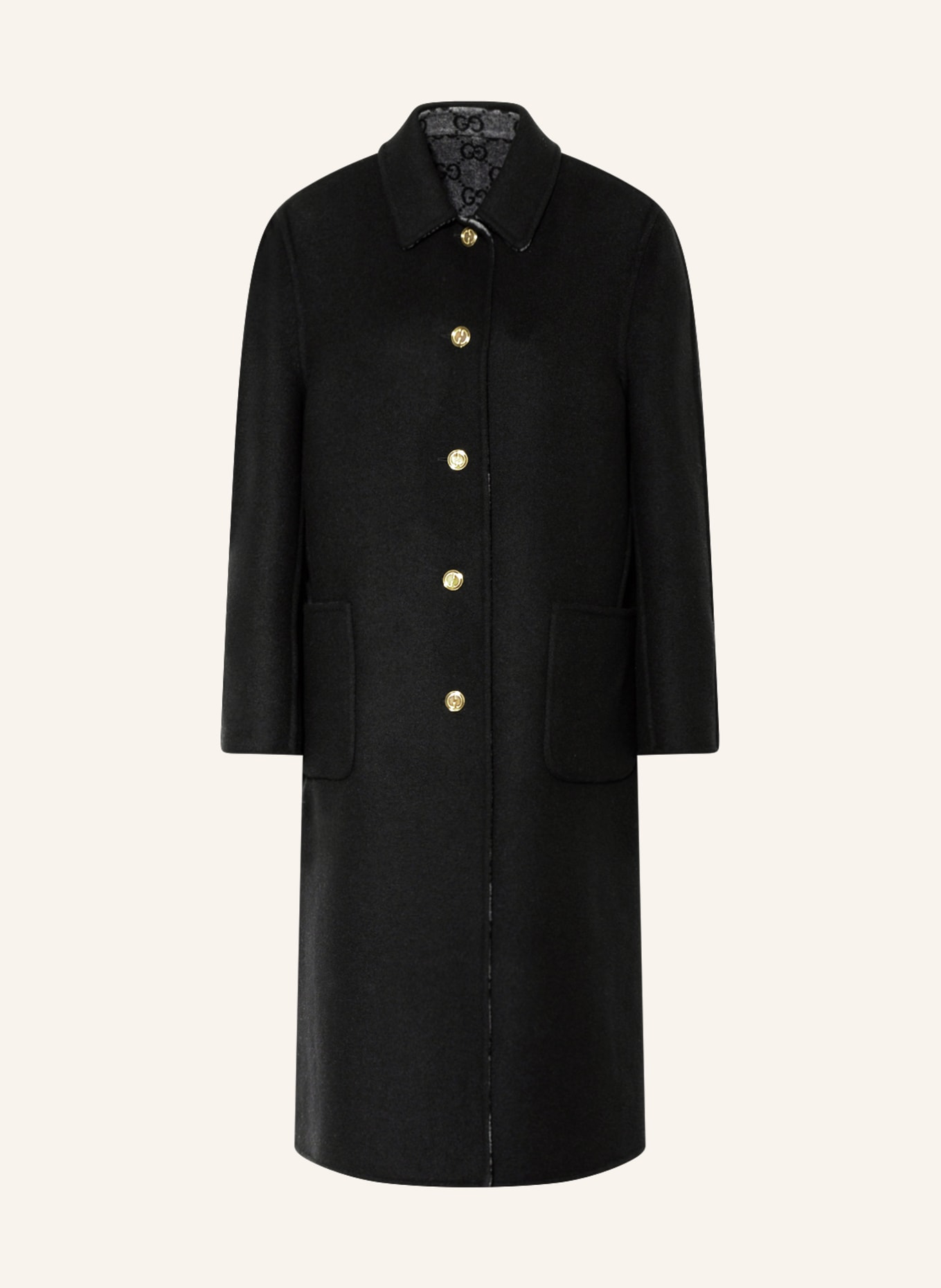 GUCCI Reversible wool coat, Color: 1189 BLACK/GREY (Image 1)