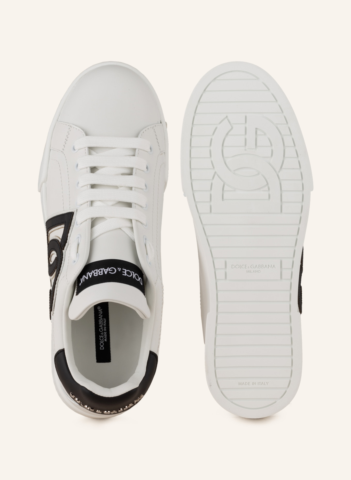 DOLCE & GABBANA Sneakers PORTOFINO, Color: WHITE/ BLACK (Image 5)