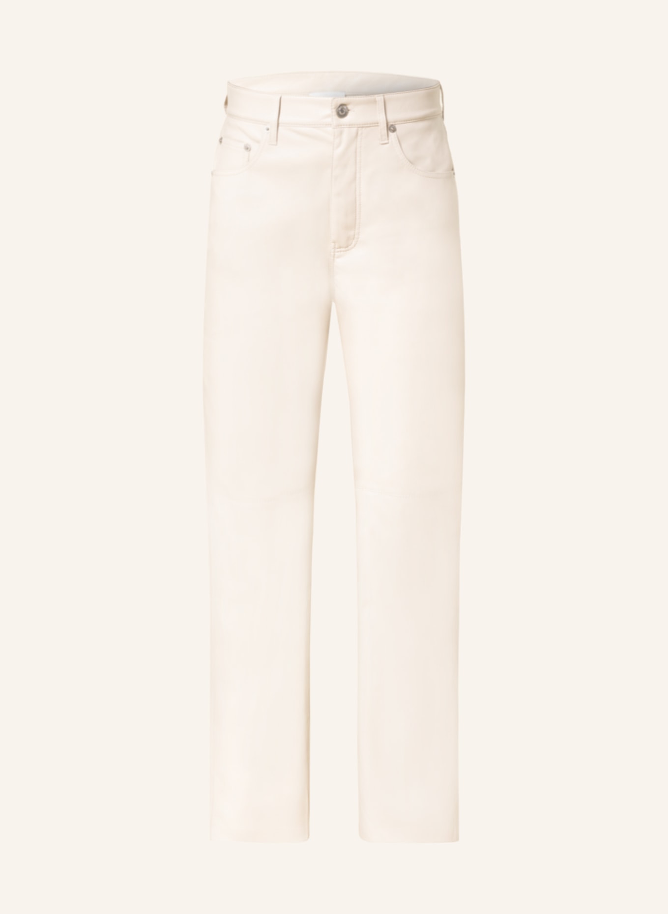 Nanushka Kalhoty VINNI v koženém vzhledu, Barva: KRÉMOVÁ (Obrázek 1)