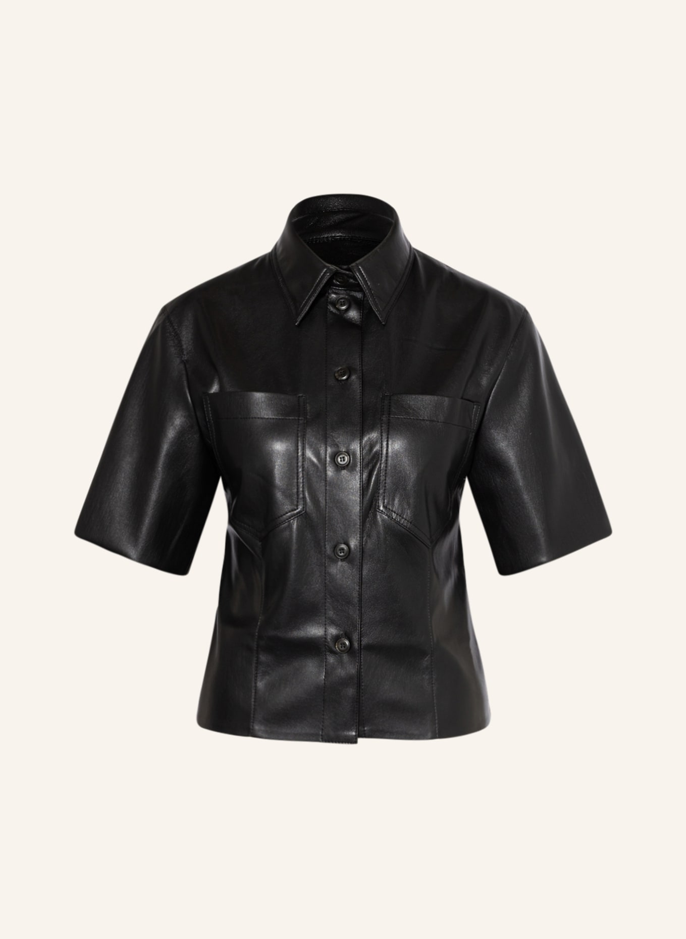 Nanushka Shirt blouse SABINE in leather look, Color: BLACK (Image 1)