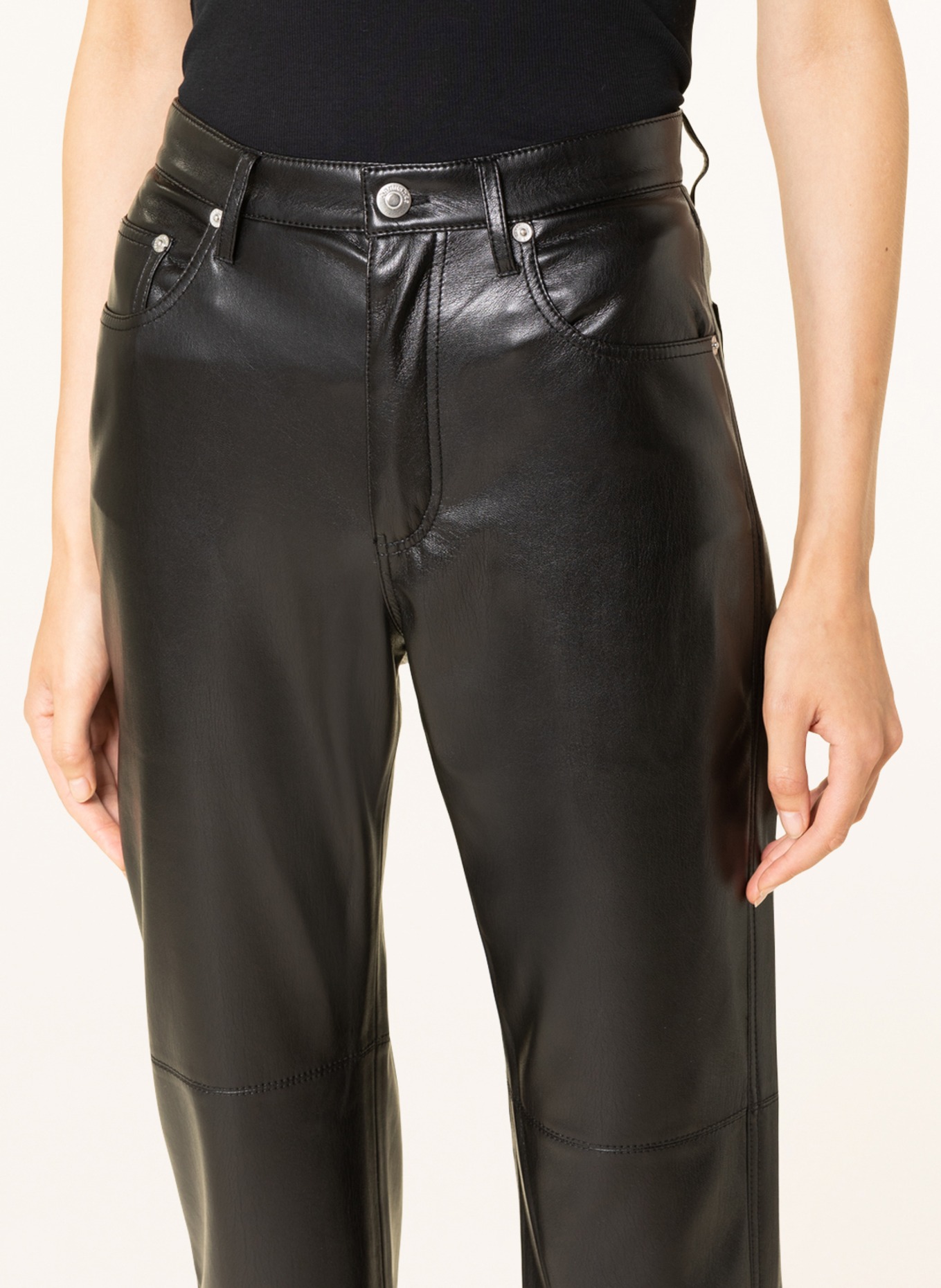 Nanushka Pants VINNI in leather look, Color: BLACK (Image 5)