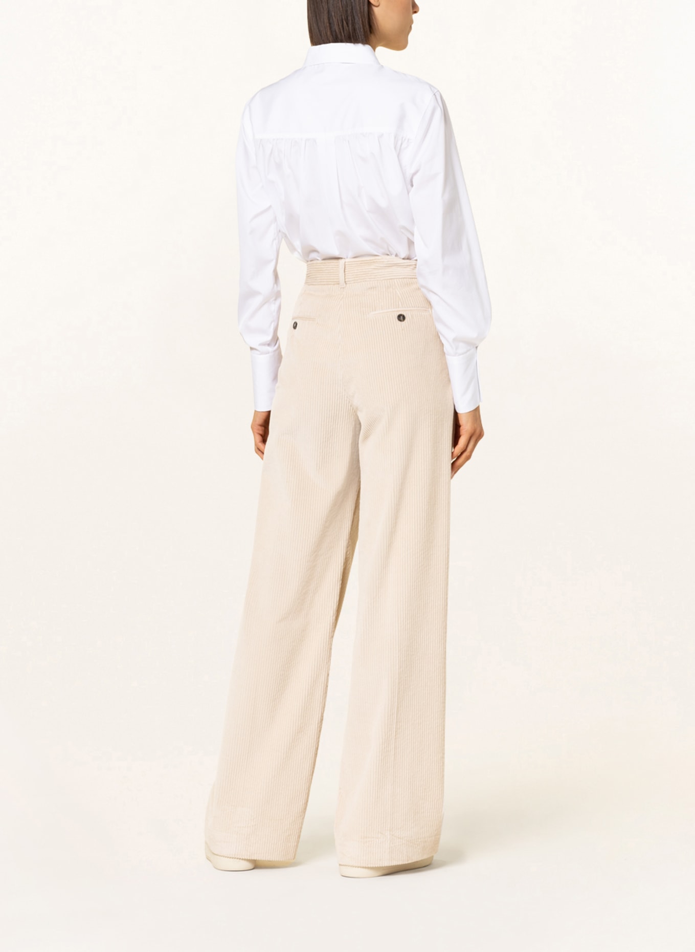 WEEKEND MaxMara Wide leg trousers LUSSO in corduroy , Color: BEIGE (Image 3)