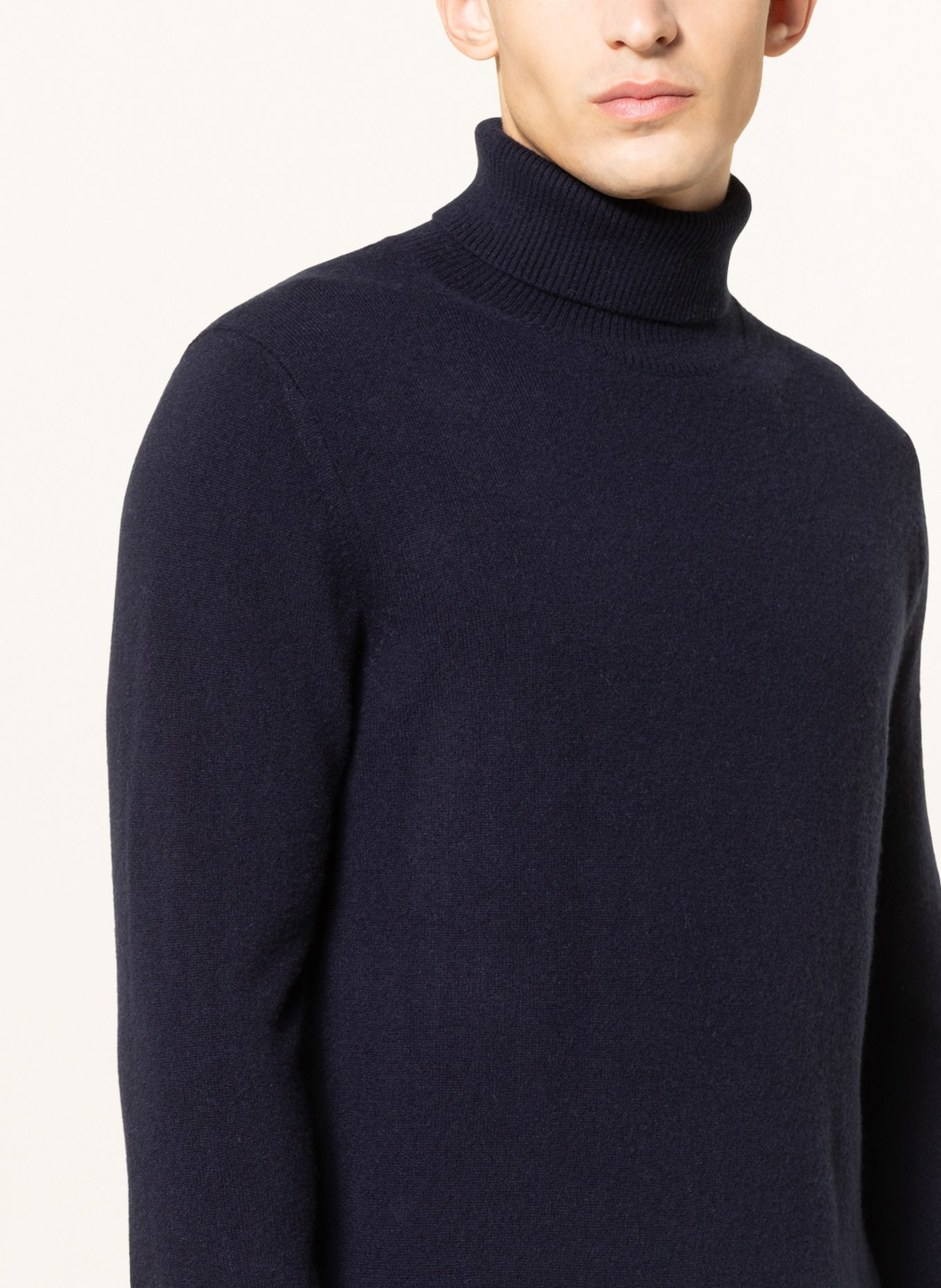 windsor. Turtleneck sweater in cashmere , Color: DARK BLUE (Image 4)