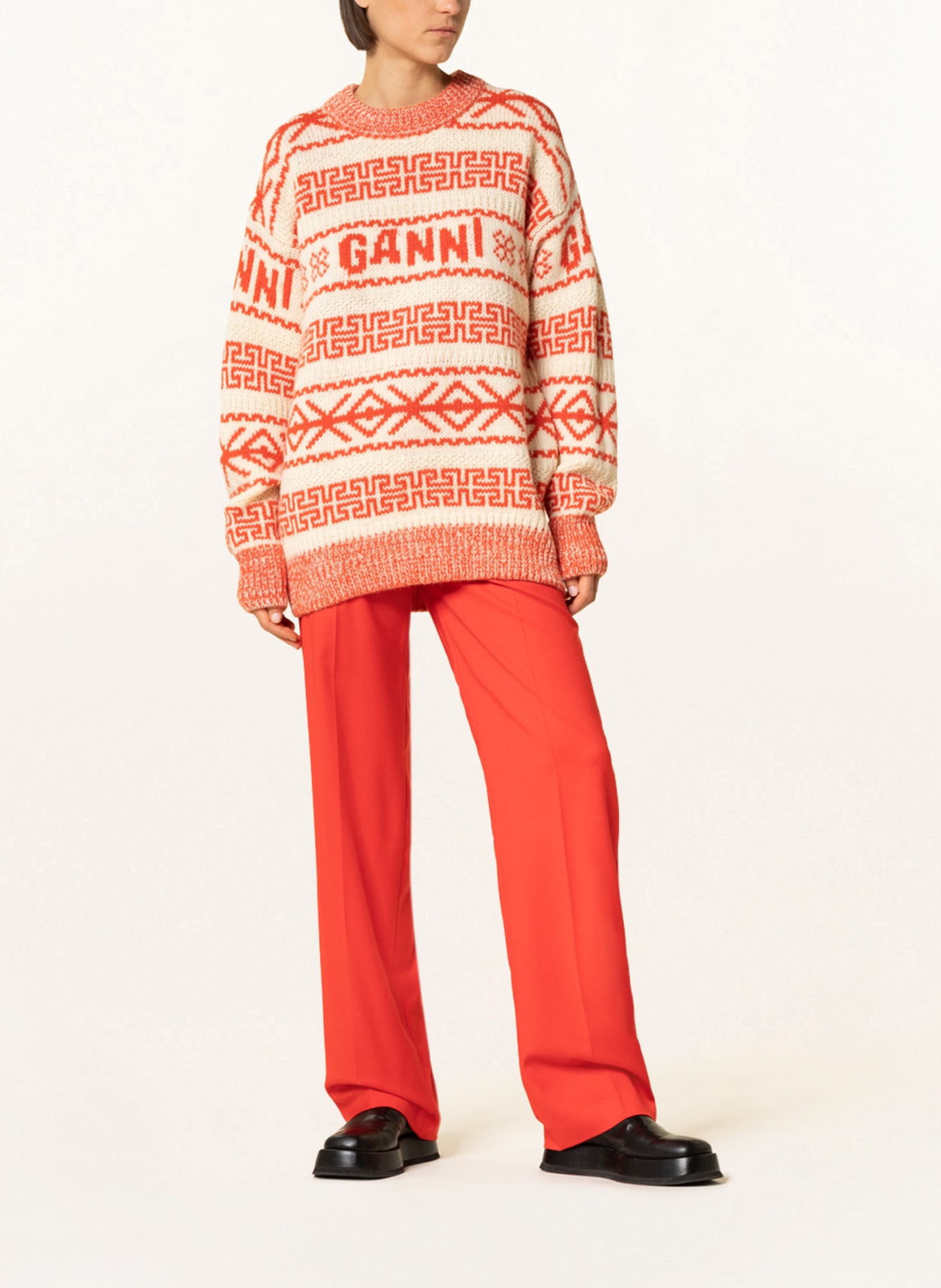 GANNI Sweater , Color: ECRU/ ORANGE (Image 2)