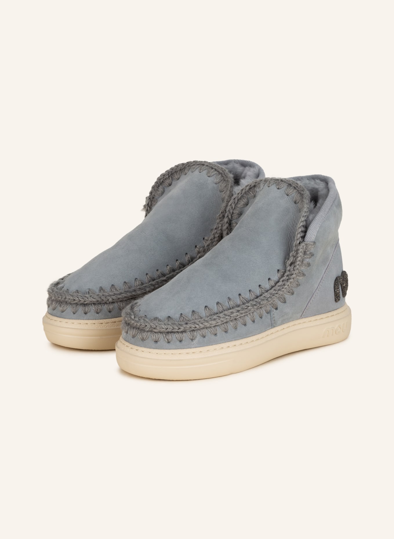 mou Botki ESKIMO z ozdobnymi kamykami: SZARONIEBIESKI