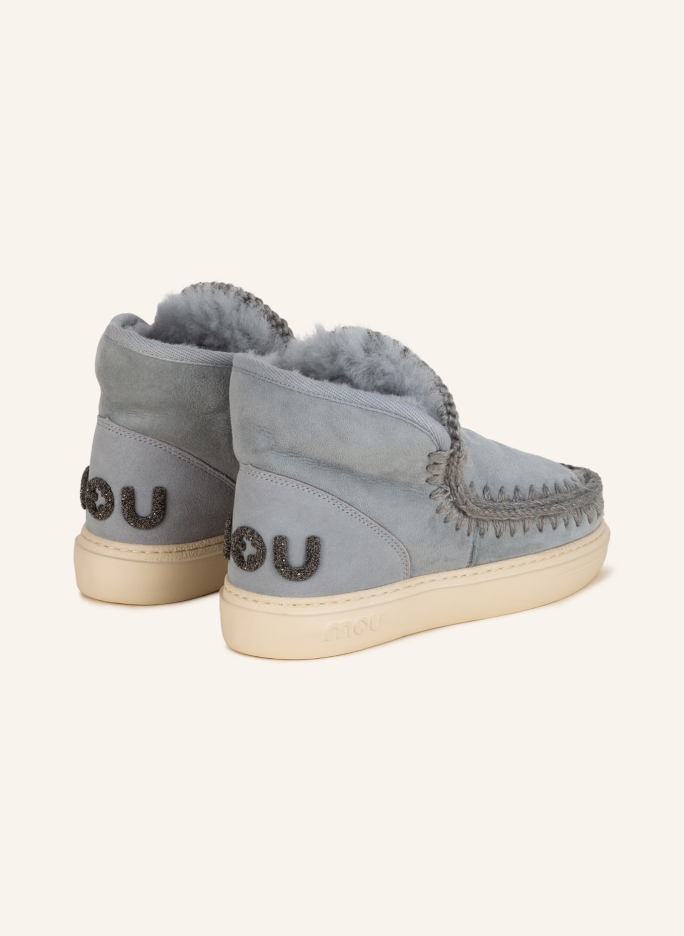 mou Botki ESKIMO z ozdobnymi kamykami: SZARONIEBIESKI