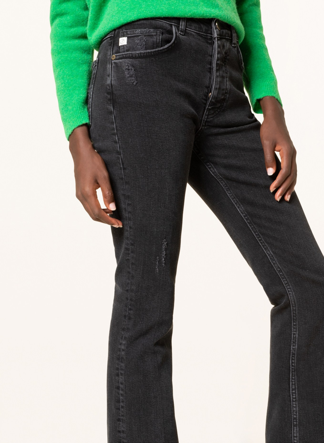 GOLDGARN DENIM Flared Jeans LINDENHOF, Farbe: 1110  vintage black (Bild 5)