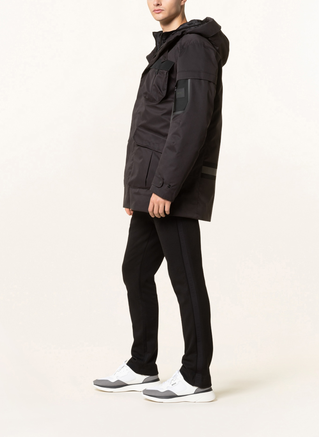 BOSS 2-in-1-Jacke STAVANGER mit herausnehmbarer Daunenjacke, Farbe: SCHWARZ (Bild 5)