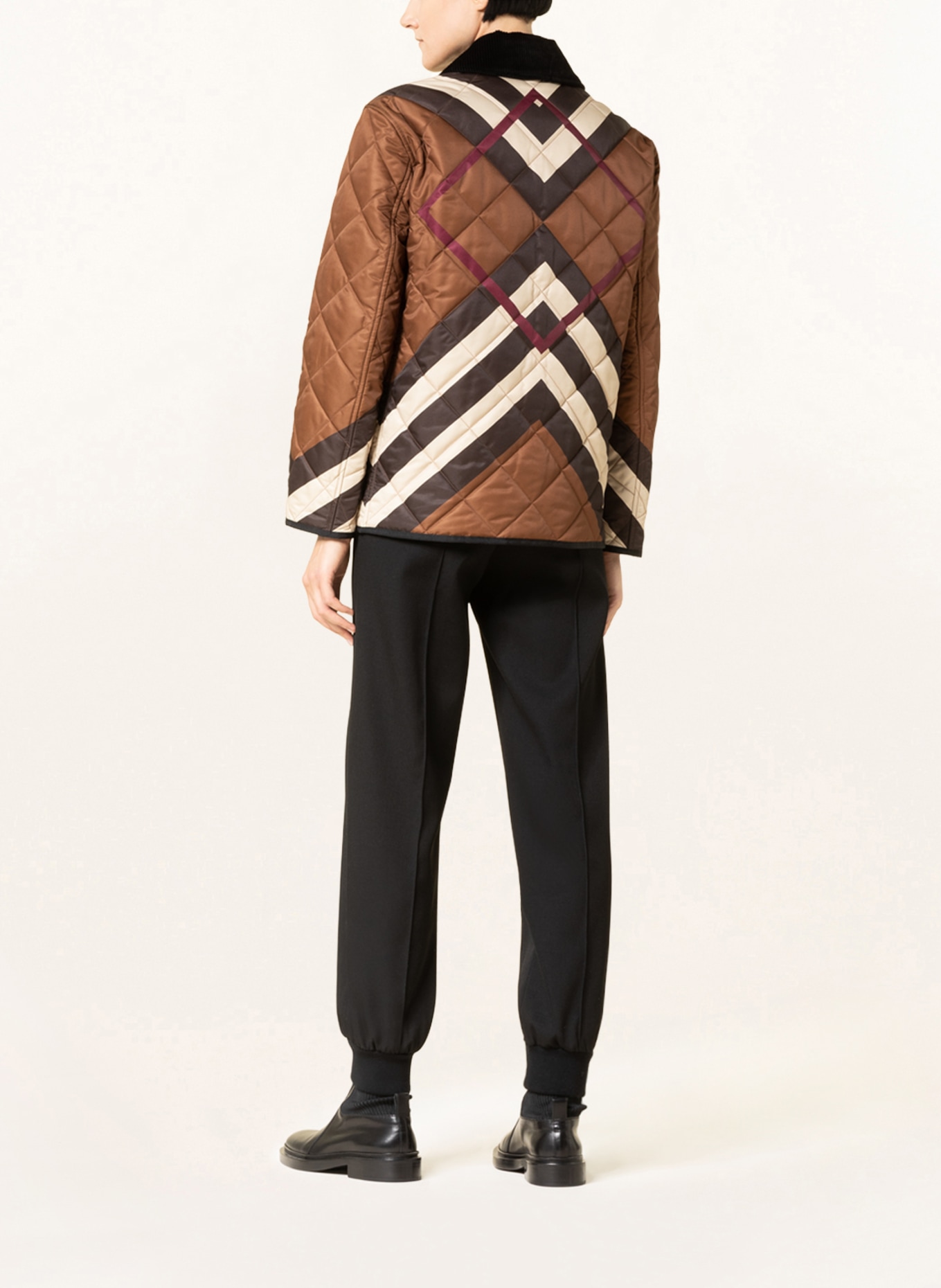 Brown burberry quilted jacket clearance
