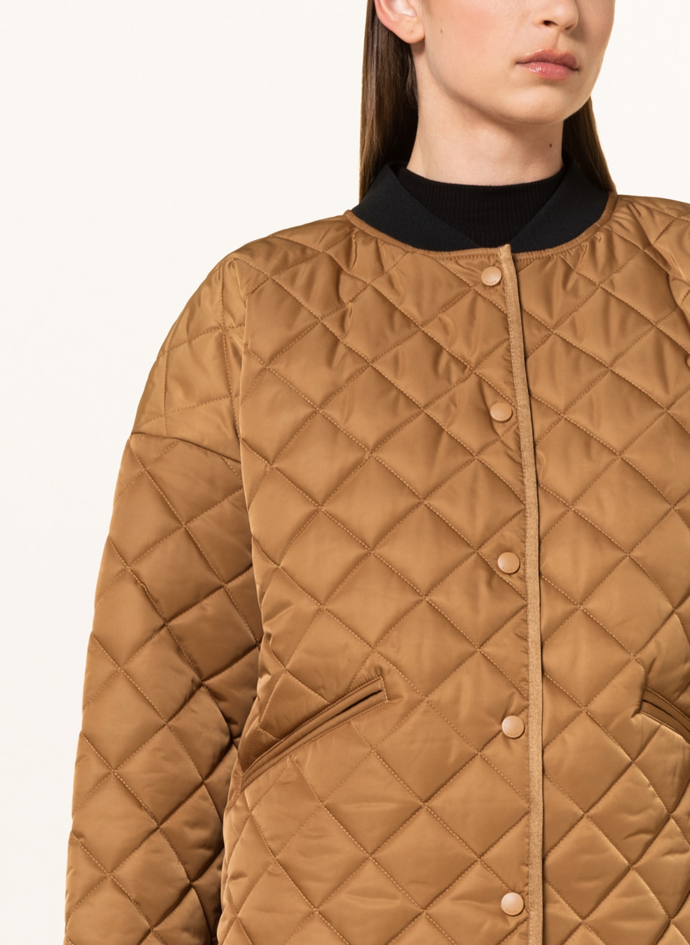HUGO Oversized quilted jacket FRANDIE, Color: COGNAC (Image 4)