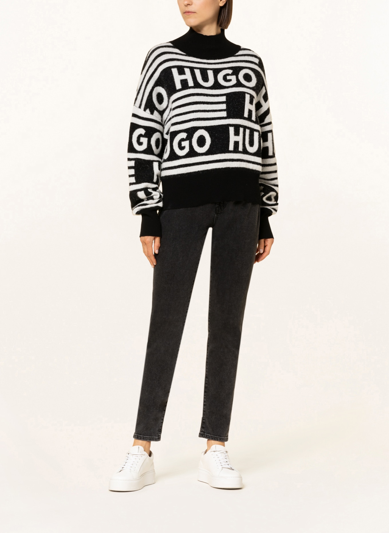 HUGO Sweater SISMINA, Color: BLACK/ WHITE (Image 2)