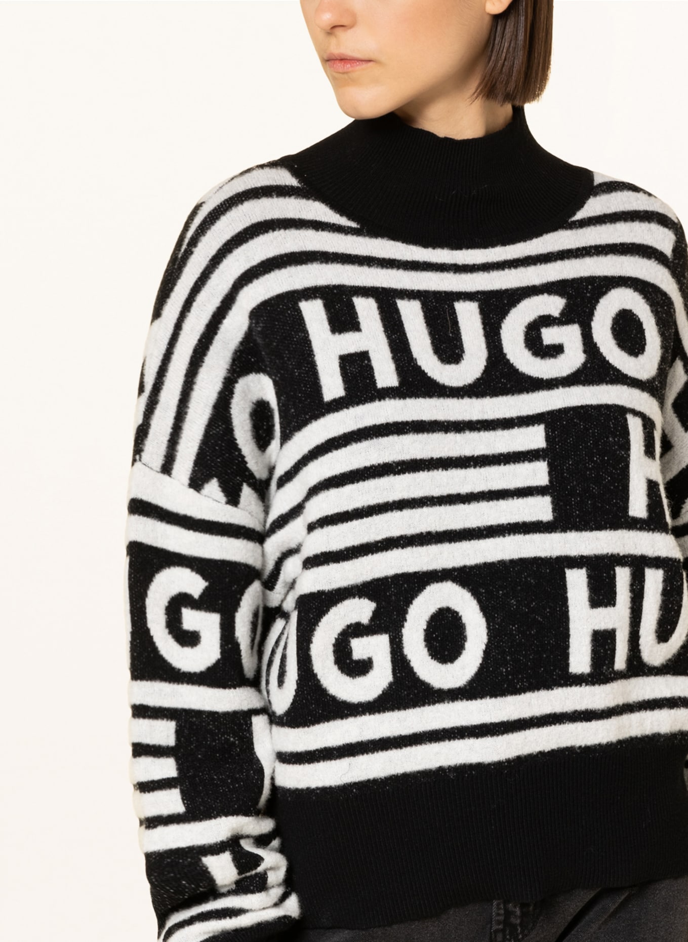 HUGO Sweater SISMINA, Color: BLACK/ WHITE (Image 4)
