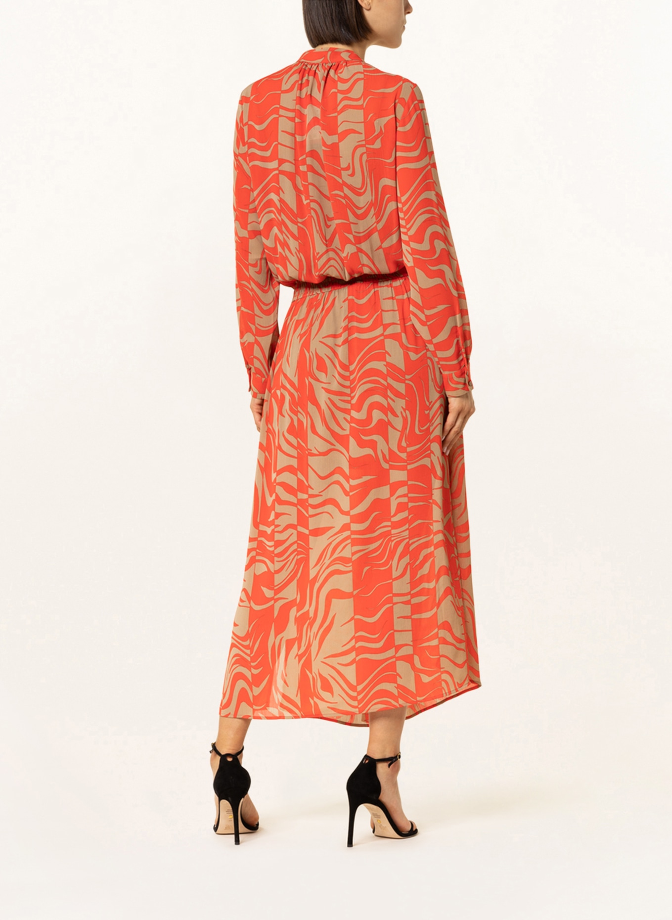 HUGO Dress KALERIA , Color: BEIGE/ RED (Image 3)