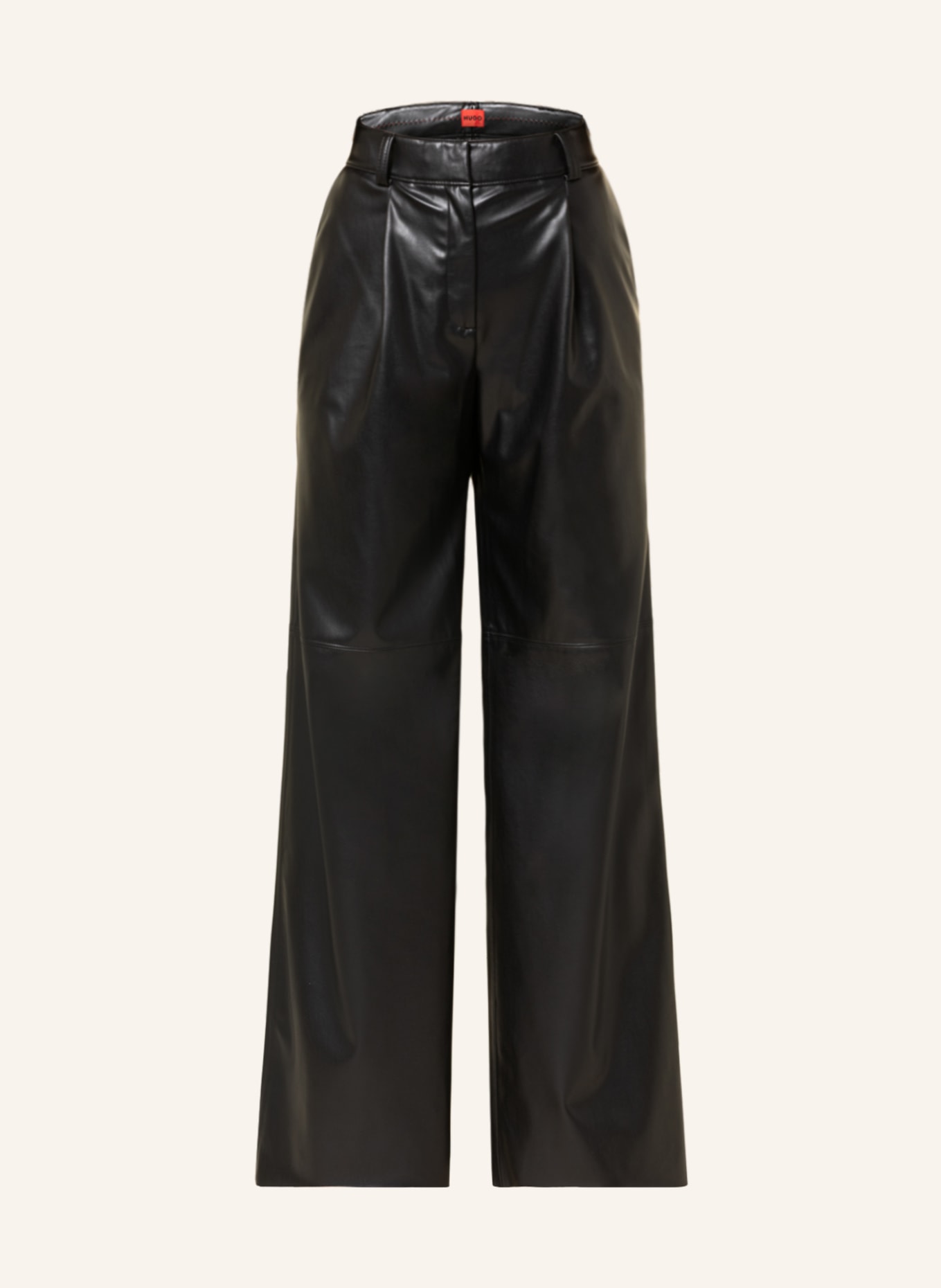 HUGO Pants HEREDE in leather look , Color: BLACK (Image 1)