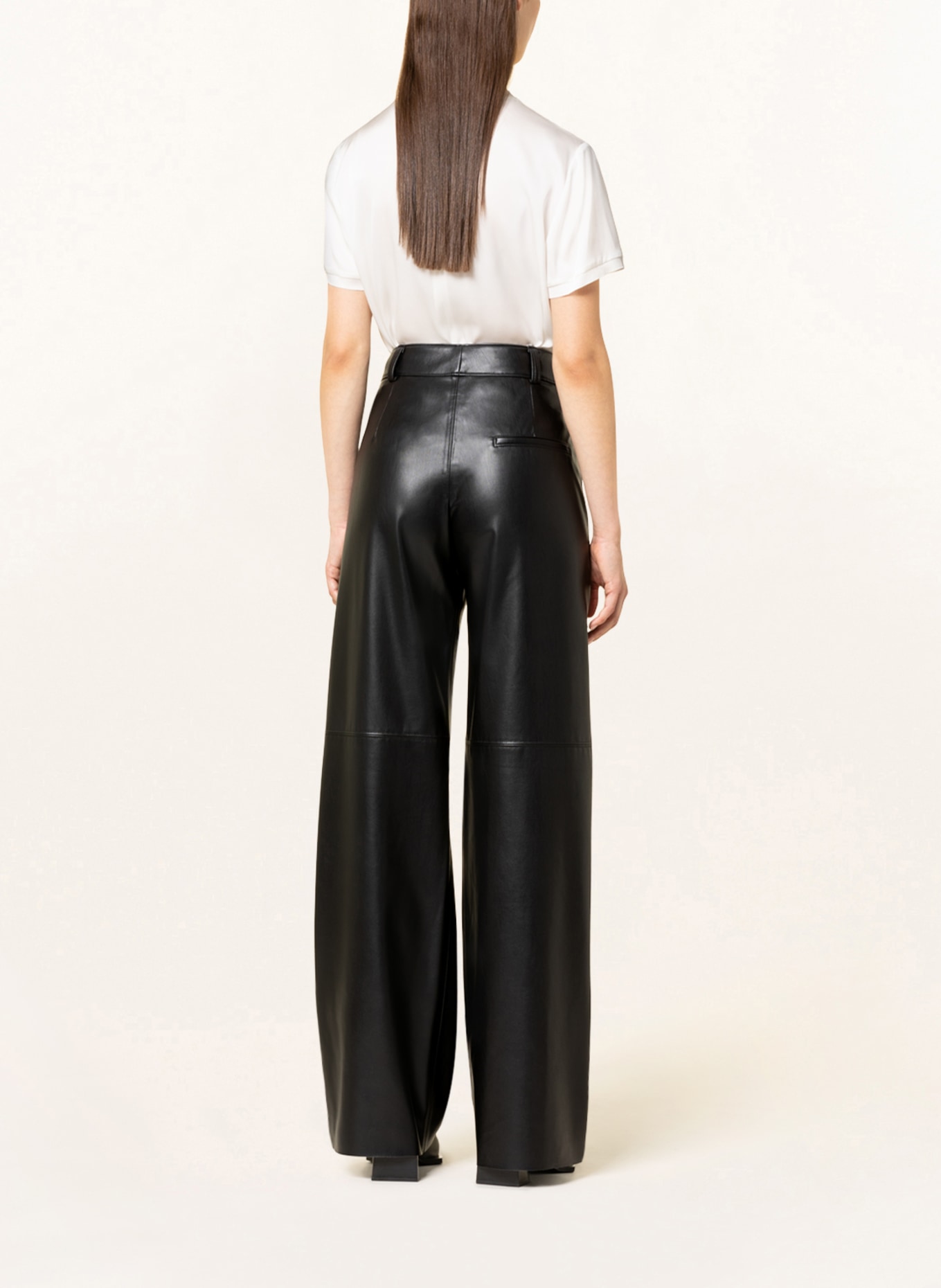 HUGO Pants HEREDE in leather look , Color: BLACK (Image 3)