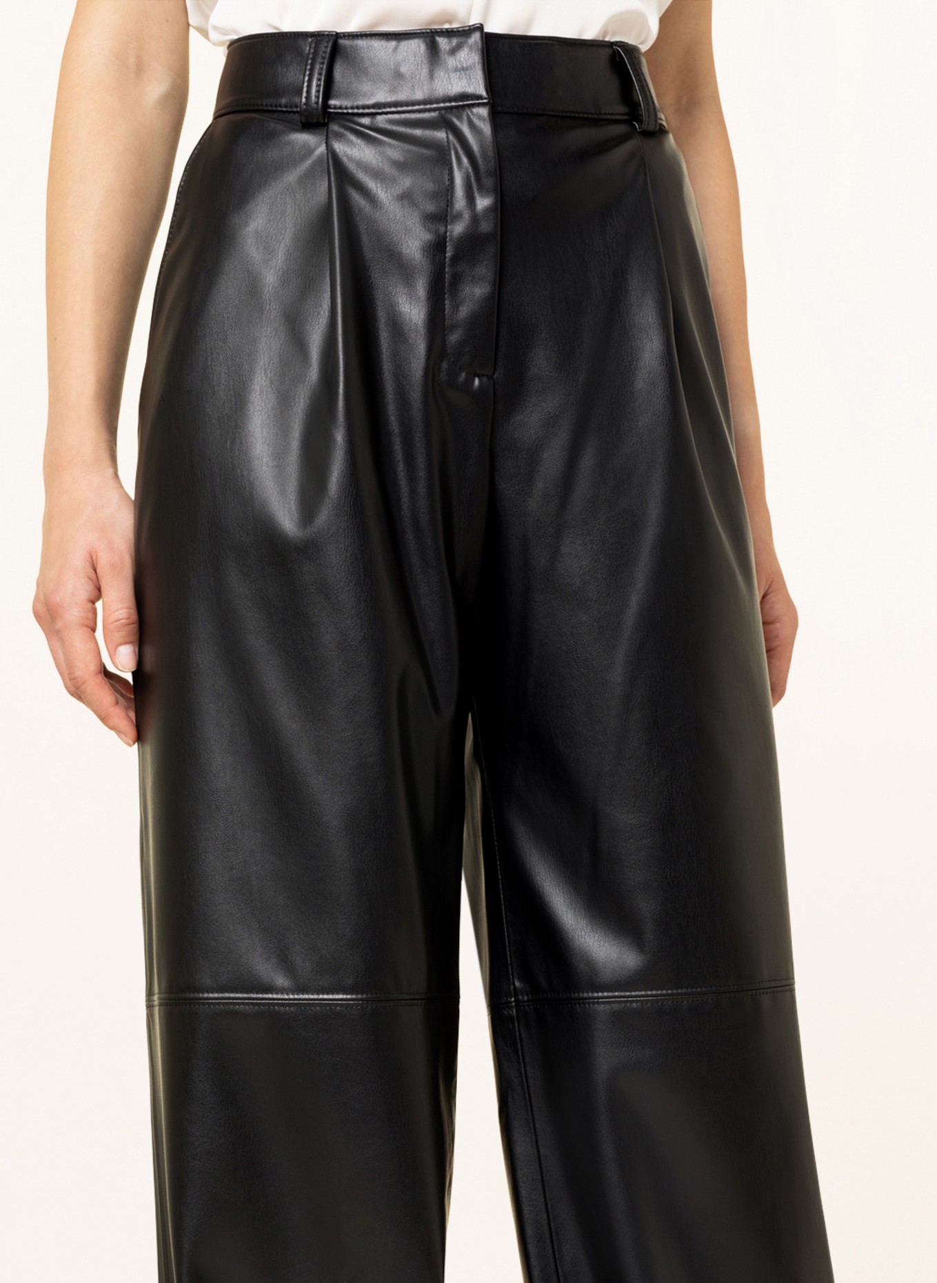 HUGO Pants HEREDE in leather look , Color: BLACK (Image 5)