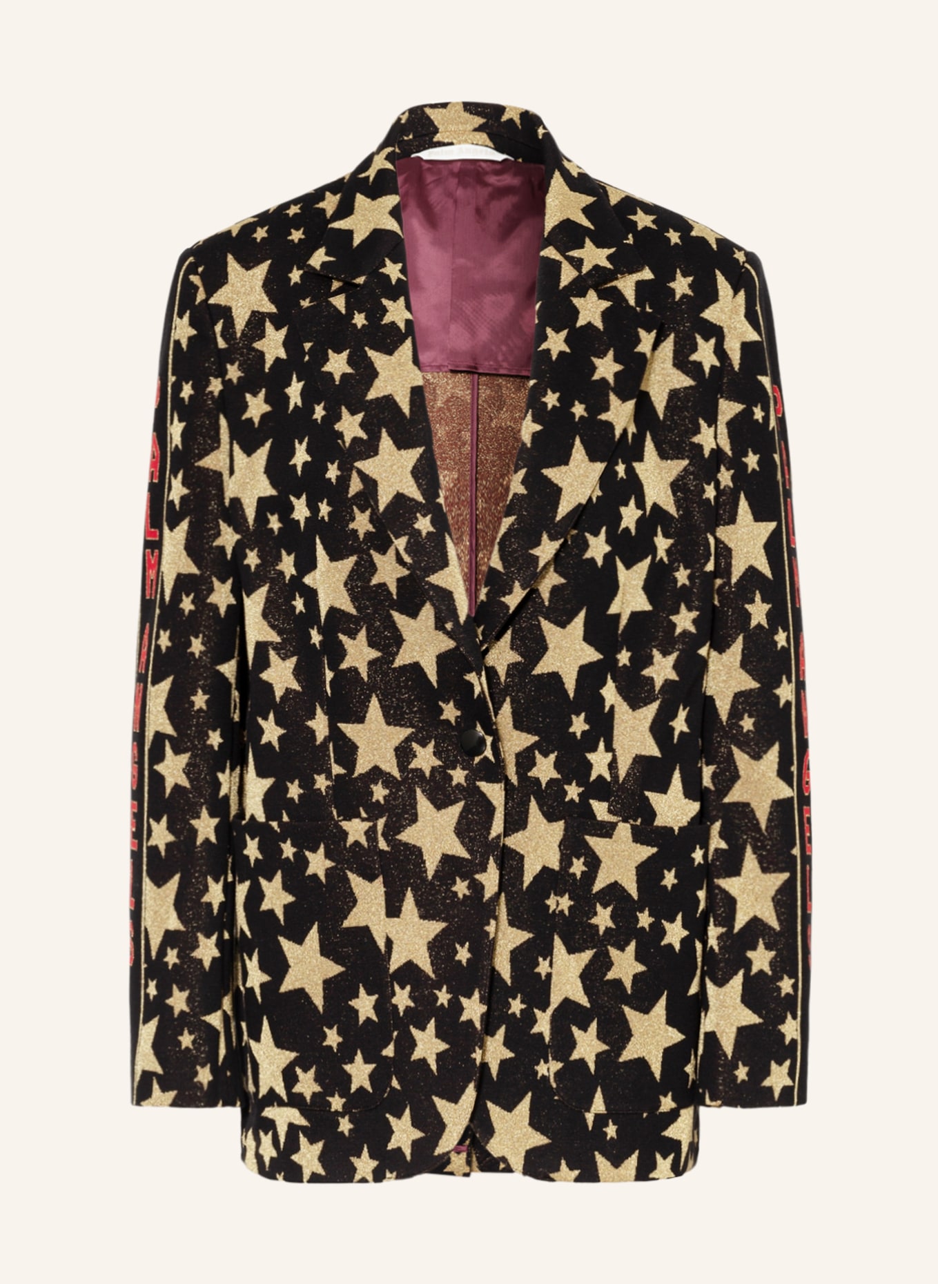 Palm Angels Blazer with glitter, Color: BLACK/ GOLD (Image 1)