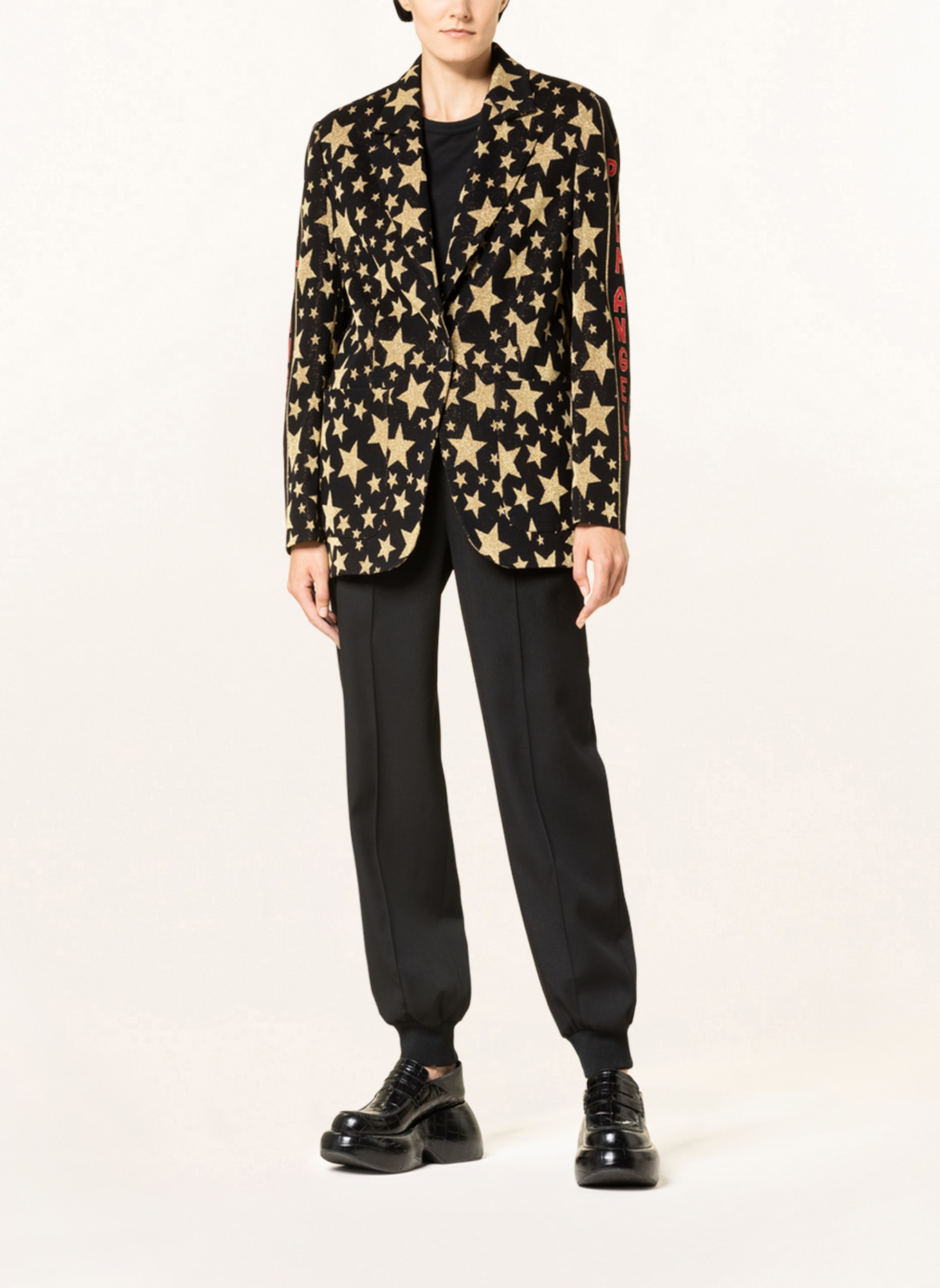 Palm Angels Blazer with glitter, Color: BLACK/ GOLD (Image 2)