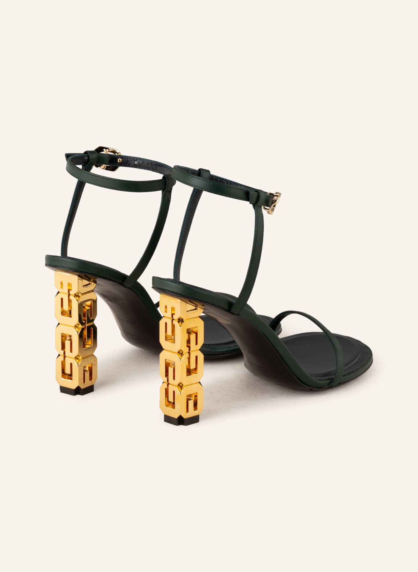 GIVENCHY Sandals G CUBE, Color: DARK GREEN/ GOLD (Image 2)