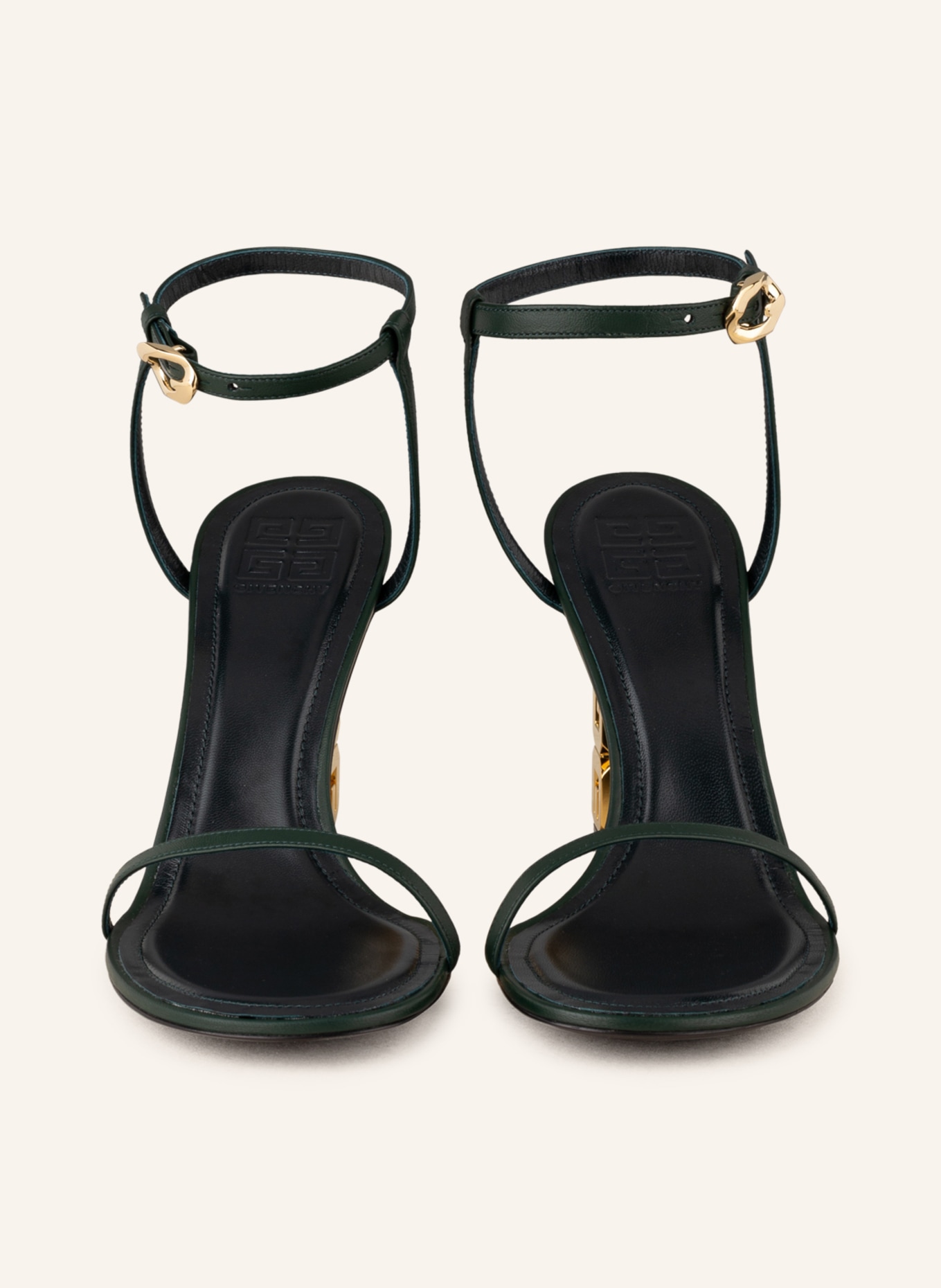 GIVENCHY Sandals G CUBE, Color: DARK GREEN/ GOLD (Image 3)