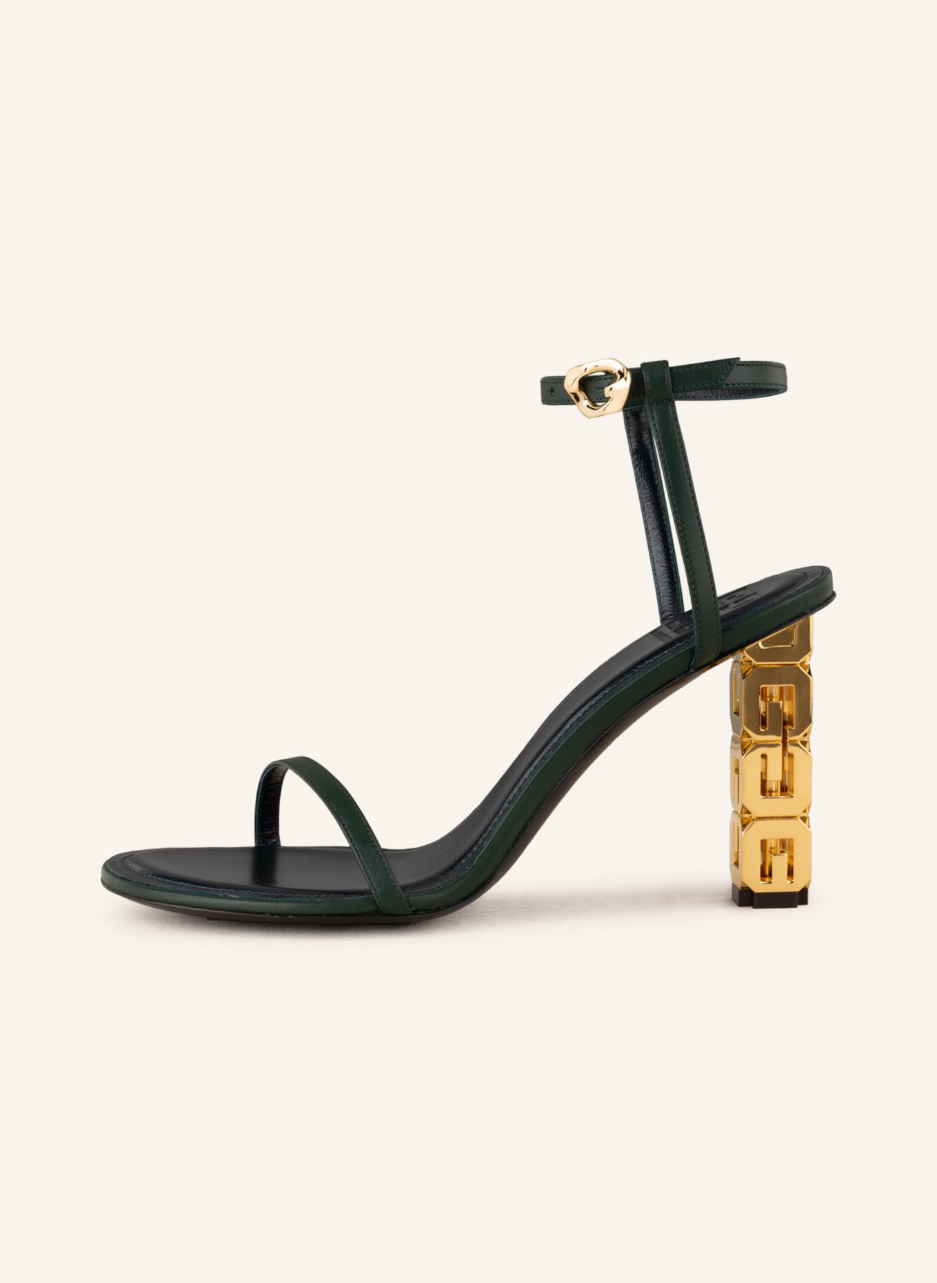 GIVENCHY Sandals G CUBE, Color: DARK GREEN/ GOLD (Image 4)