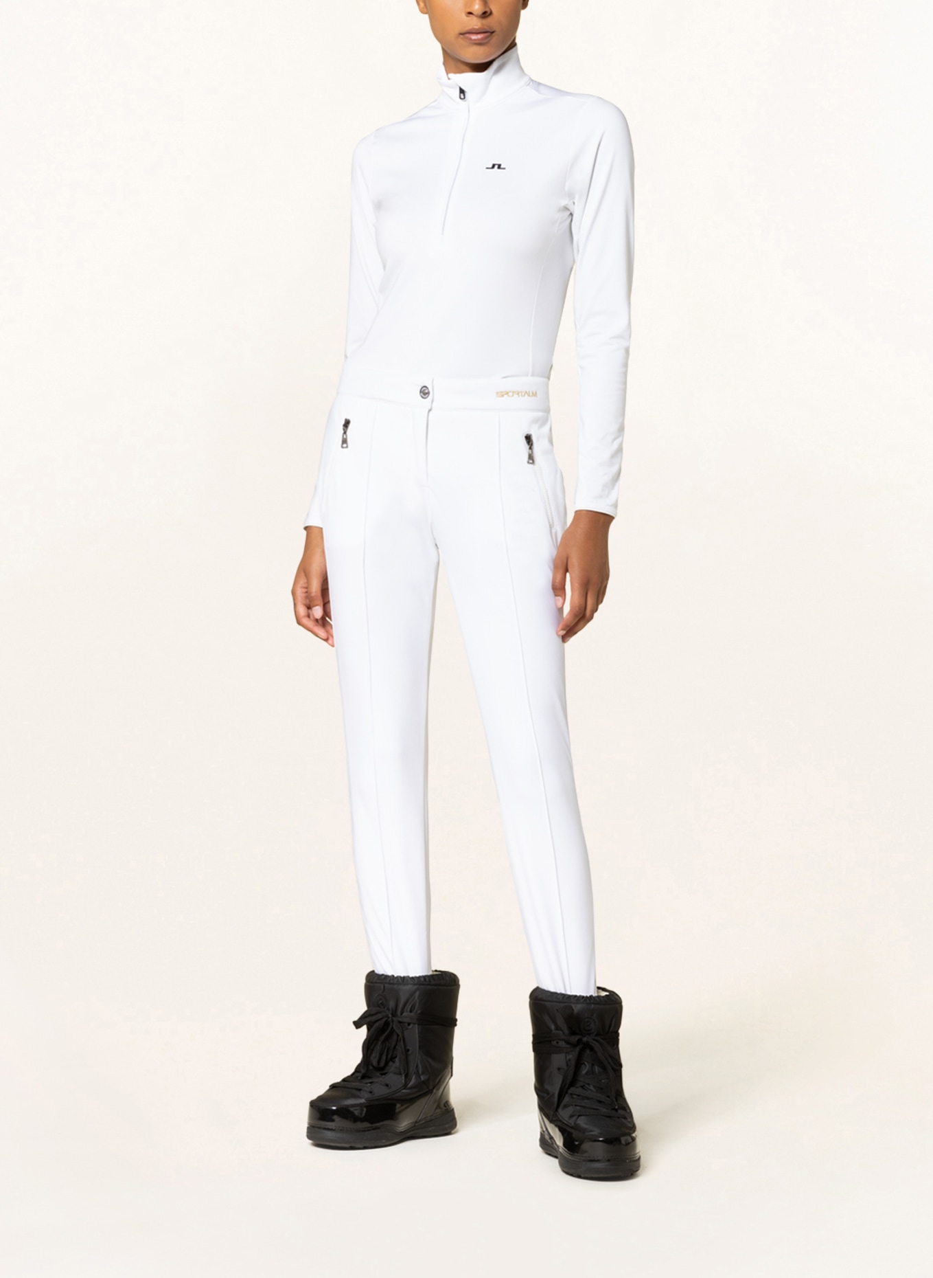 SPORTALM Stirrup ski pants, Color: WHITE/ BLACK (Image 2)