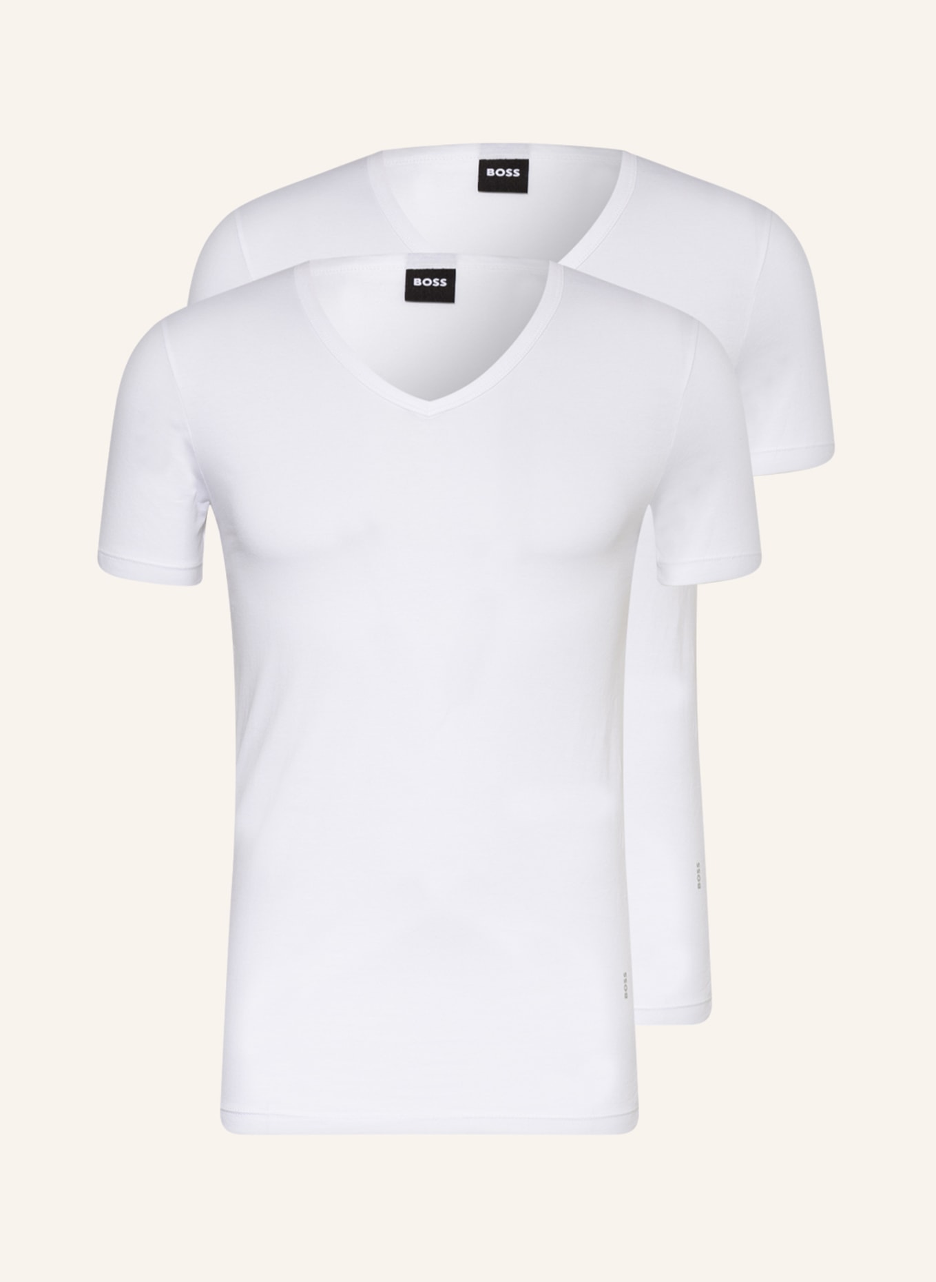 BOSS 2-pack V-neck shirts, Color: WHITE (Image 1)
