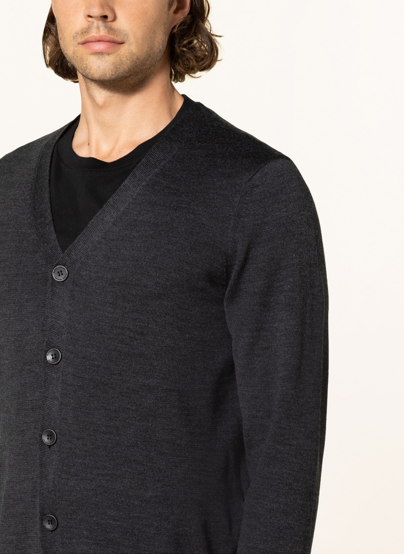 MAERZ MUENCHEN Strickjacke: DUNKELGRAU