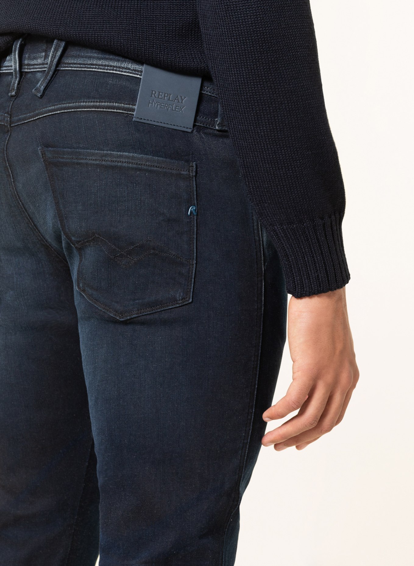 REPLAY Jeans ANBASS HYPERFLEX RE-USED Slim Fit, Farbe: 007 DARK BLUE (Bild 5)