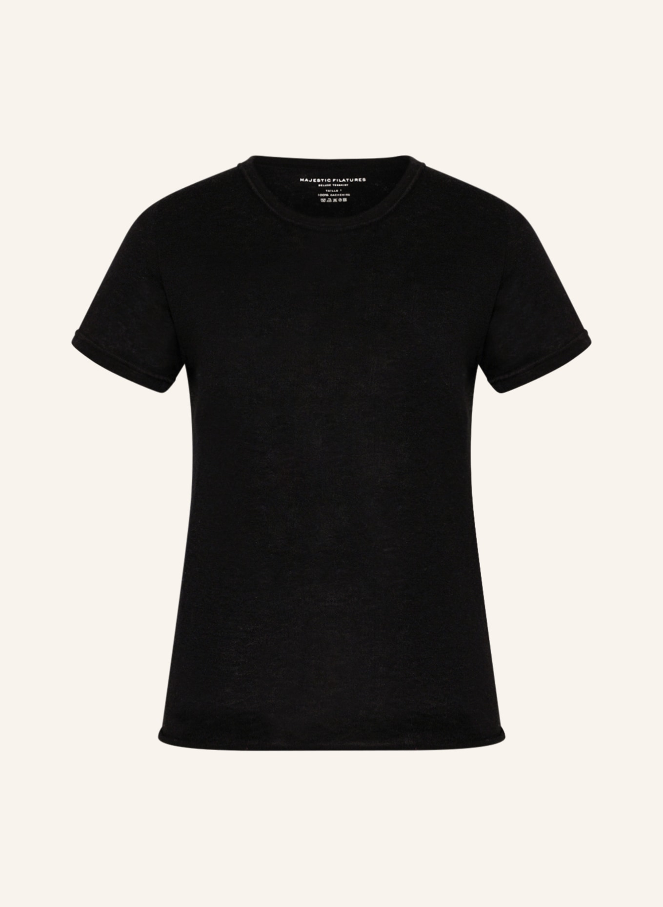 MAJESTIC FILATURES T-shirt made of cashmere, Color: BLACK (Image 1)